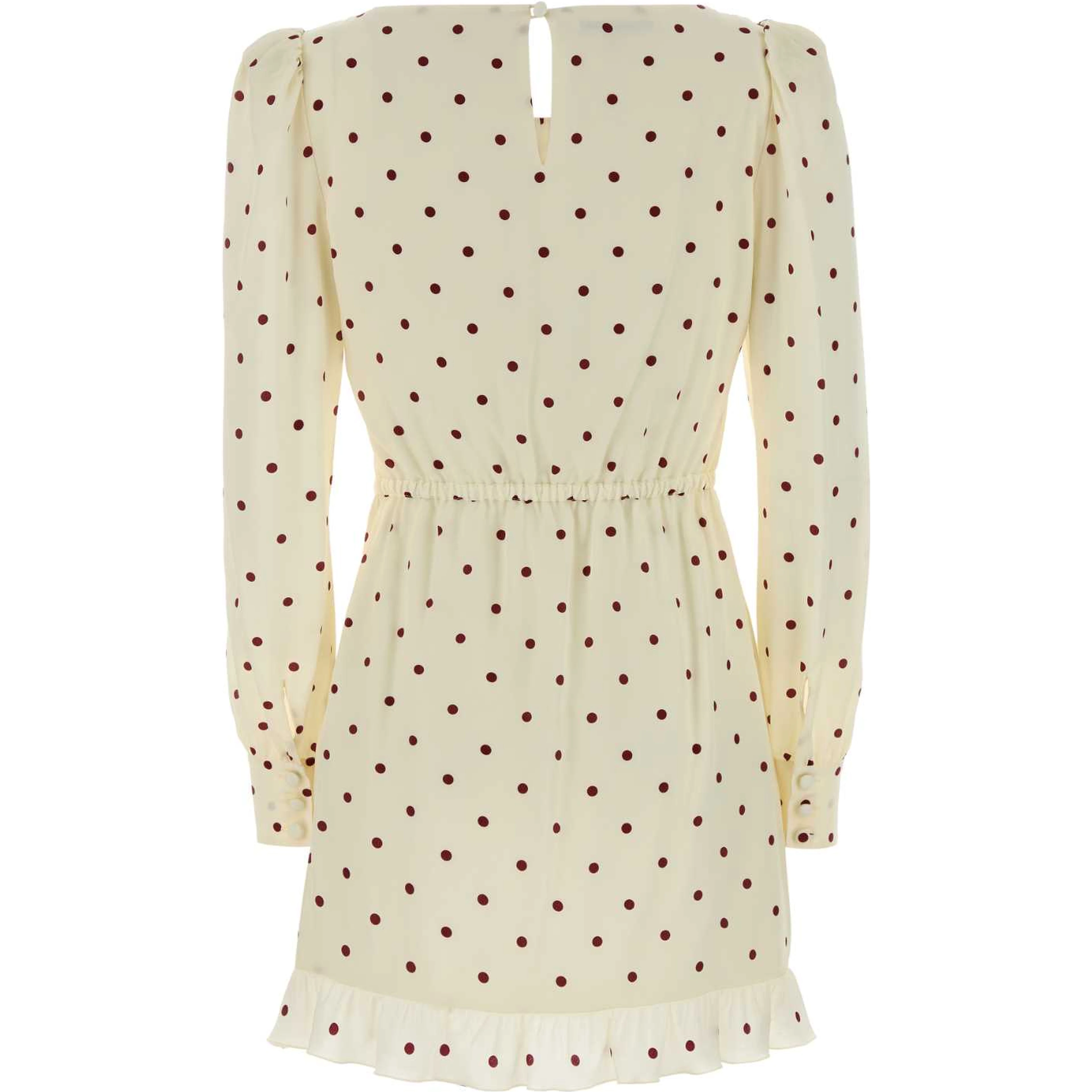 PRINT SILK CDC MINI DRESS WITH SPOON NECKLINE