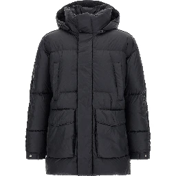 Black Polyamide Full-Length Jacket