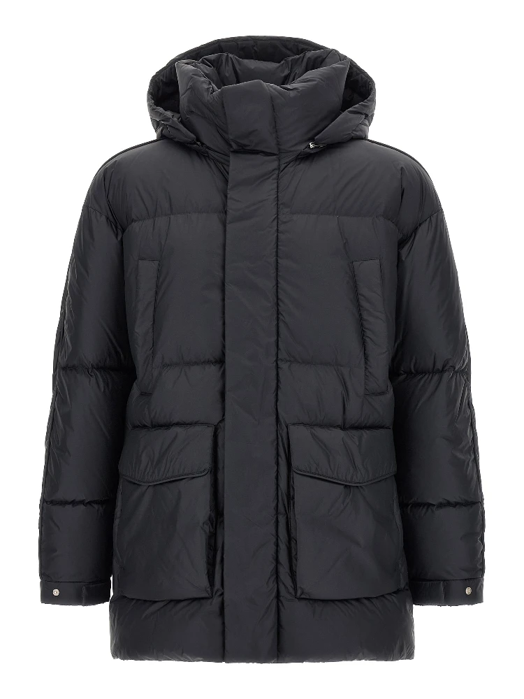 Black Polyamide Full-Length Jacket