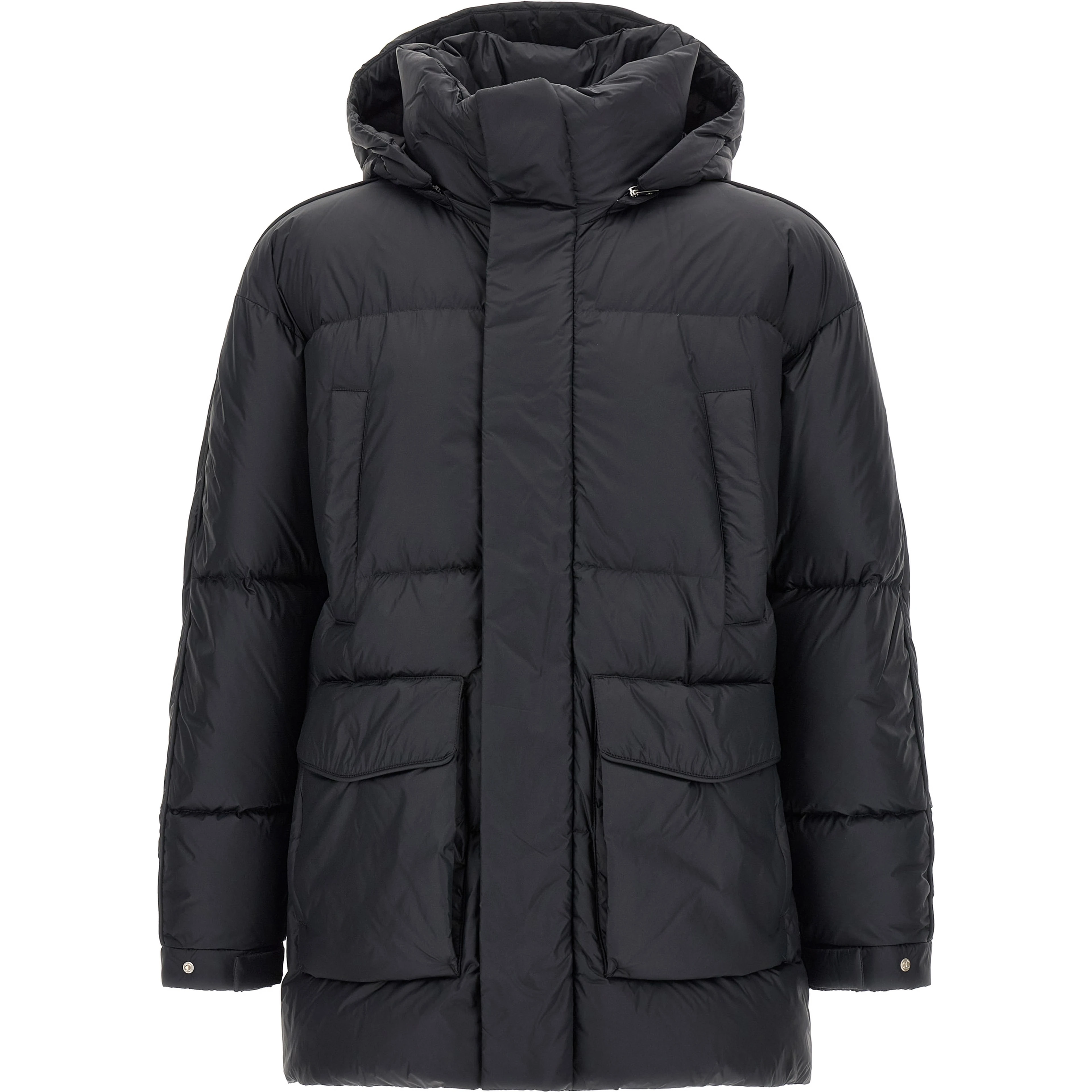 Black Polyamide Full-Length Jacket