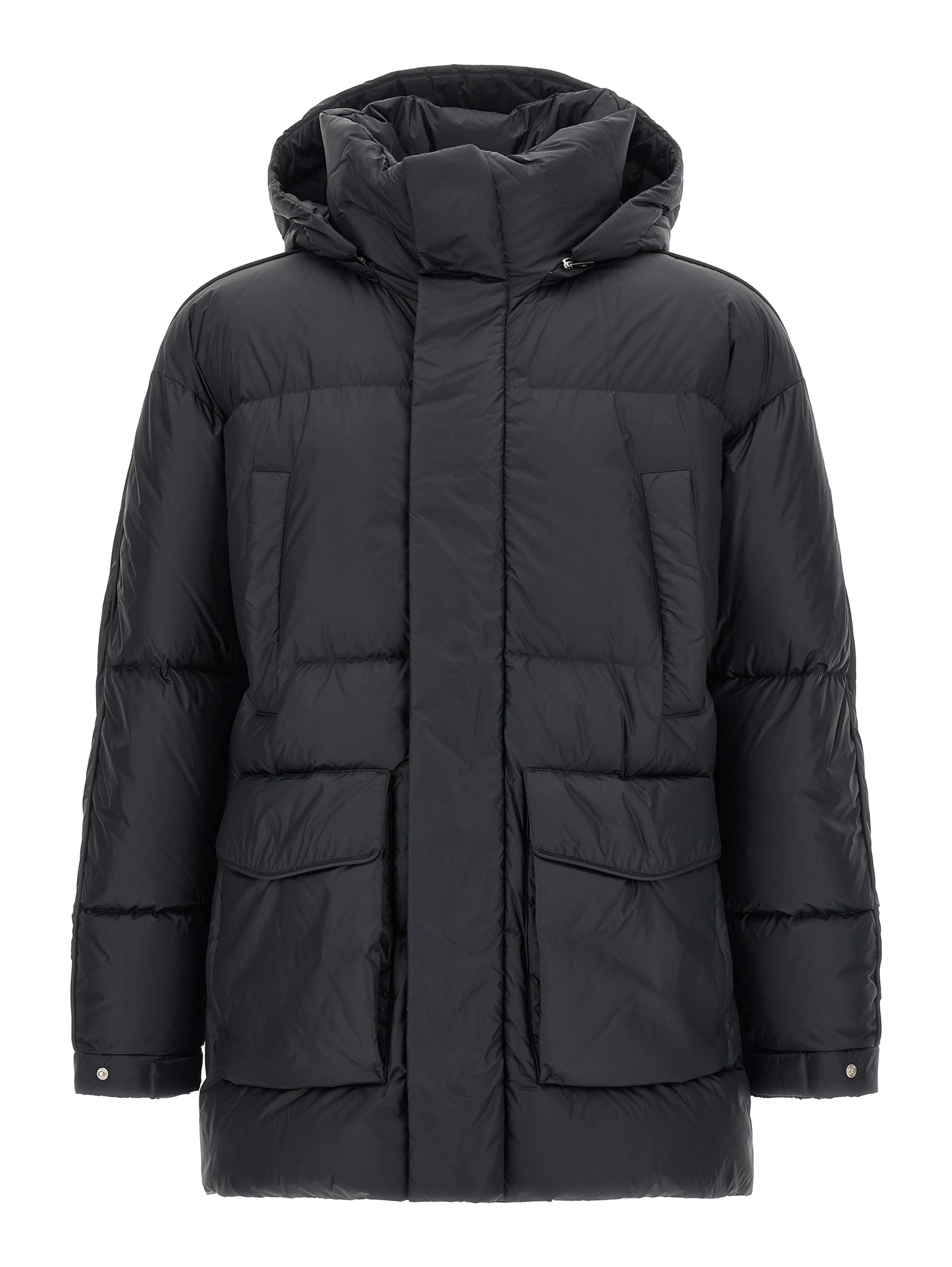 Black Polyamide Full-Length Jacket