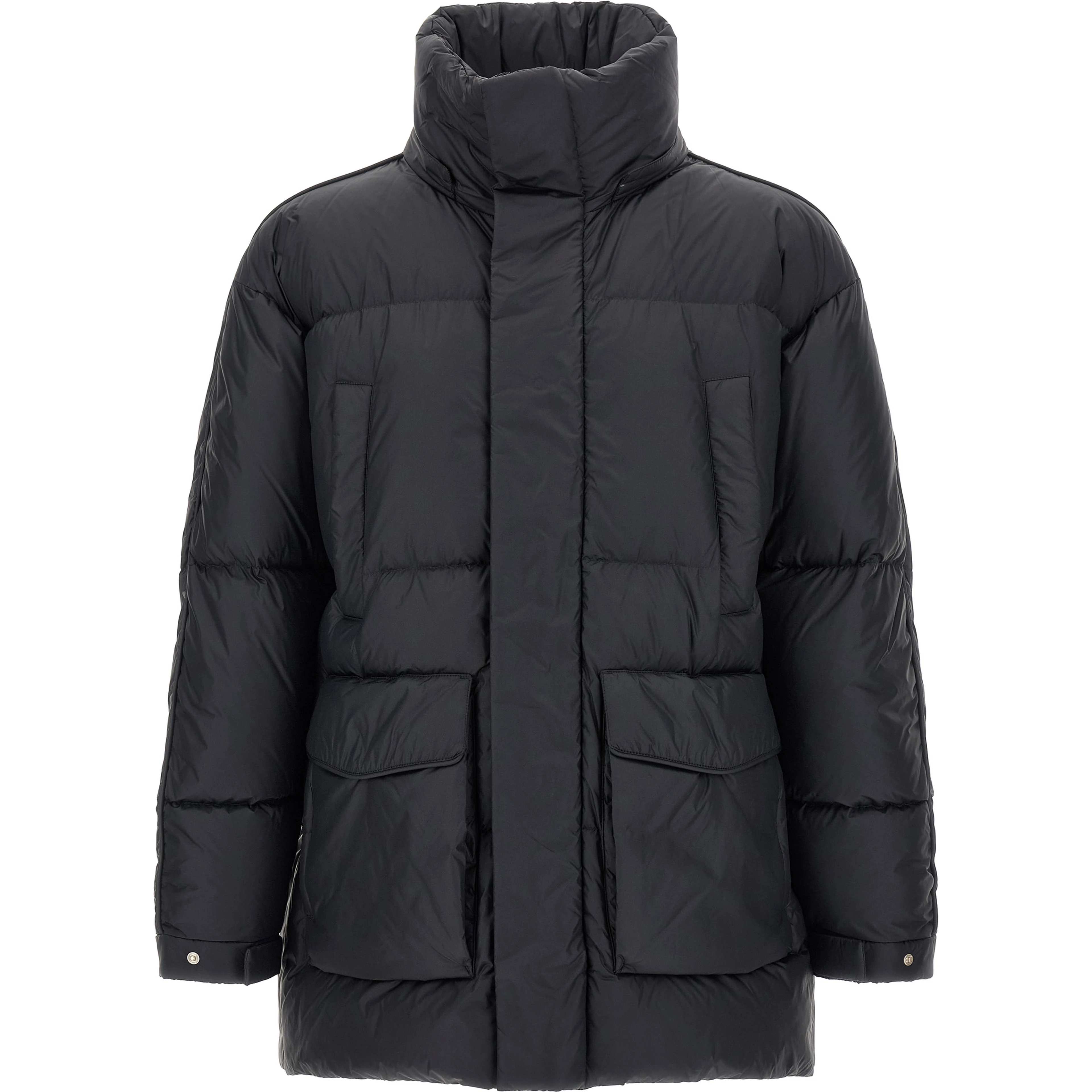 Black Polyamide Full-Length Jacket