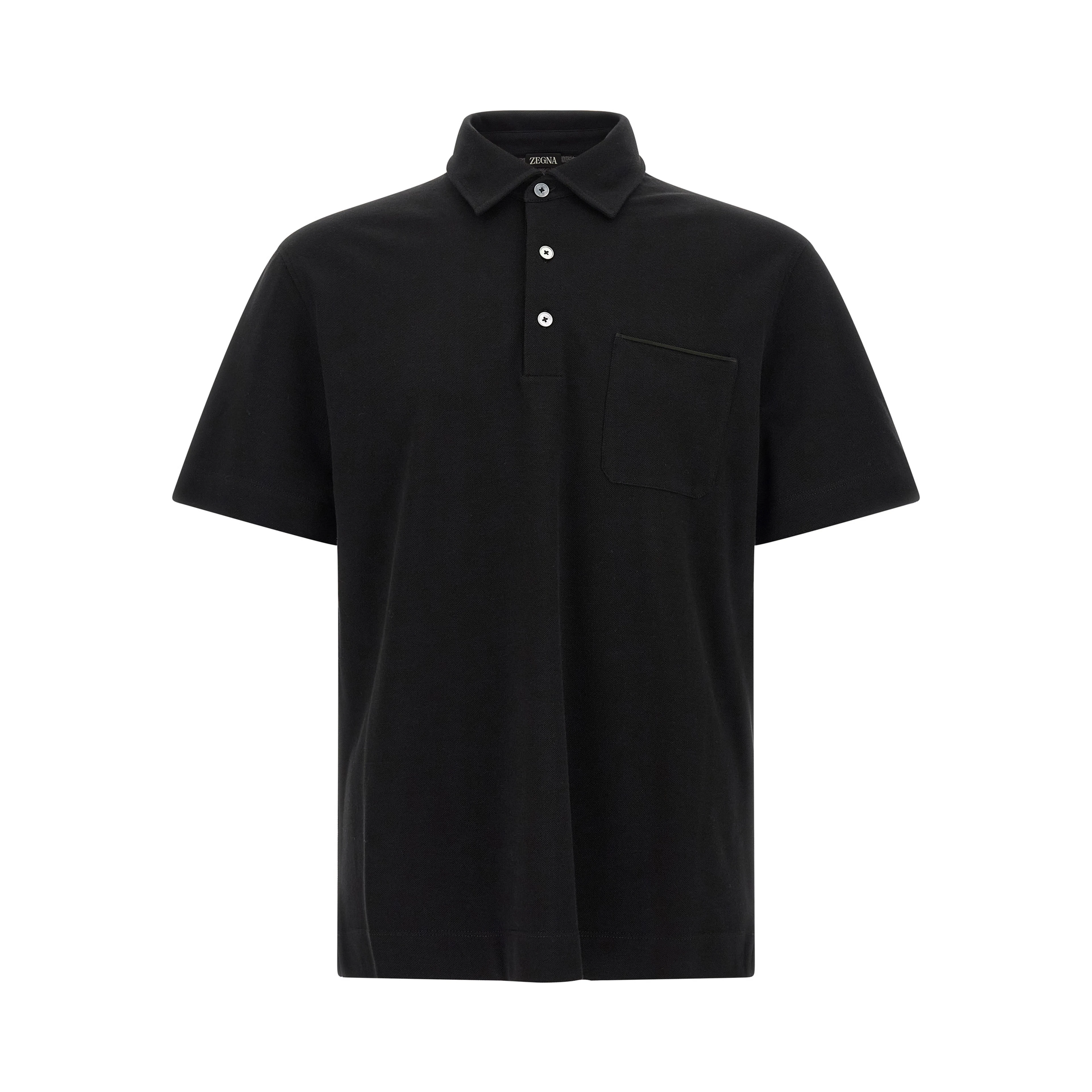 Black Cotton Polo Shirt