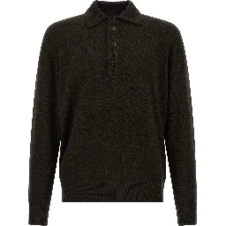 Brown Wool Polo Shirt