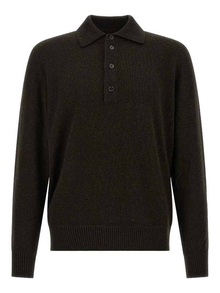 Brown Wool Polo Shirt