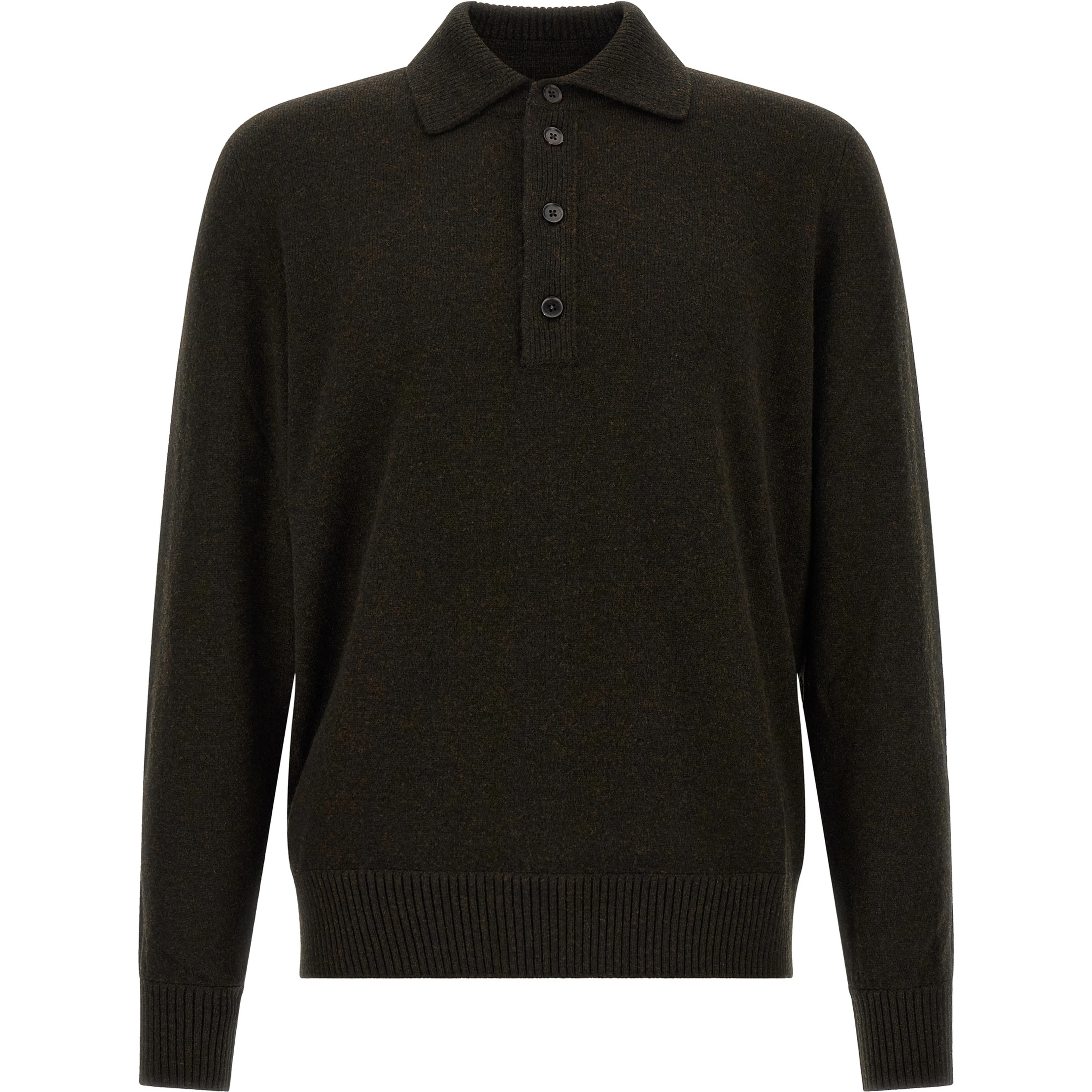 Brown Wool Polo Shirt