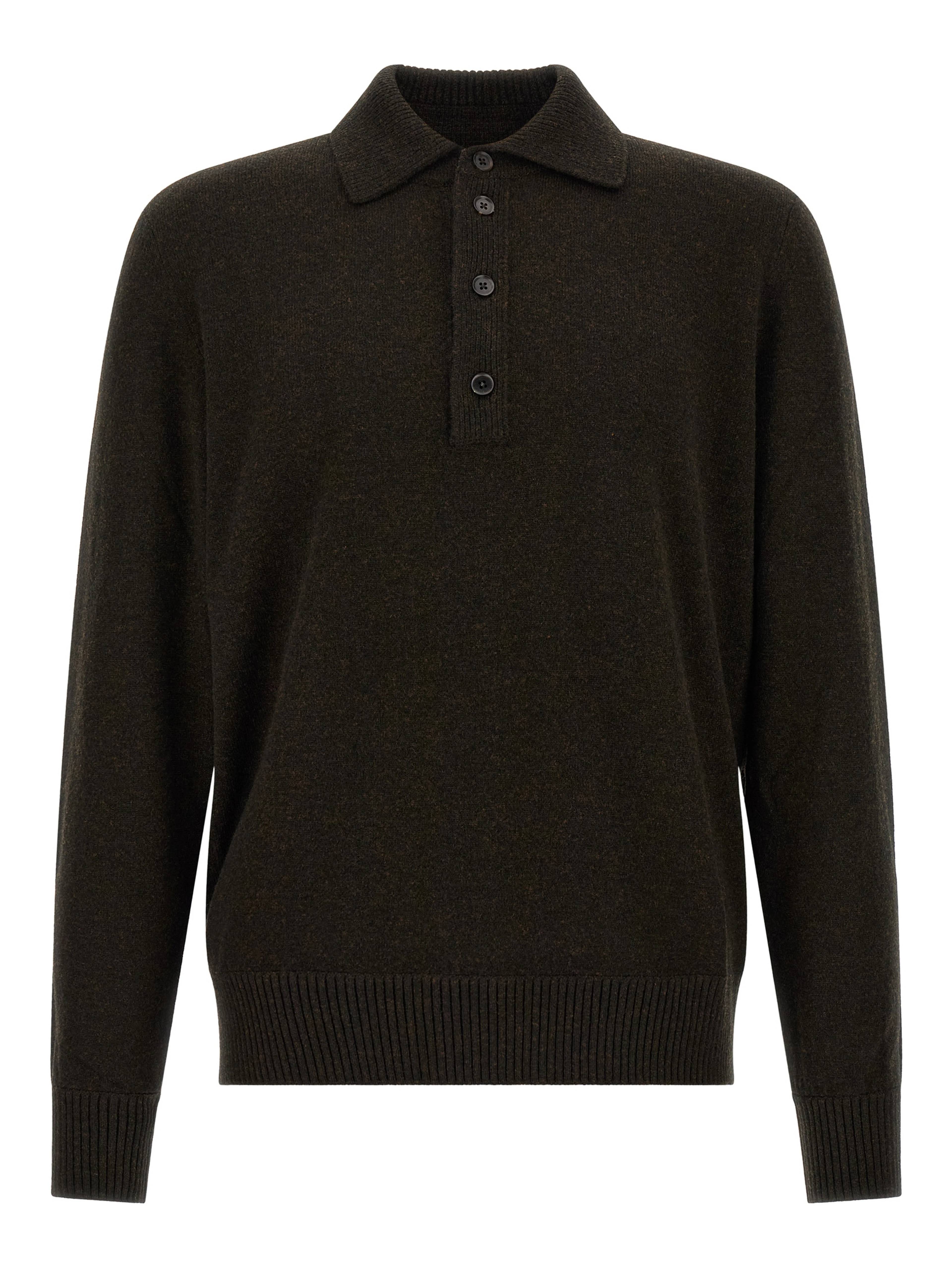 Brown Wool Polo Shirt