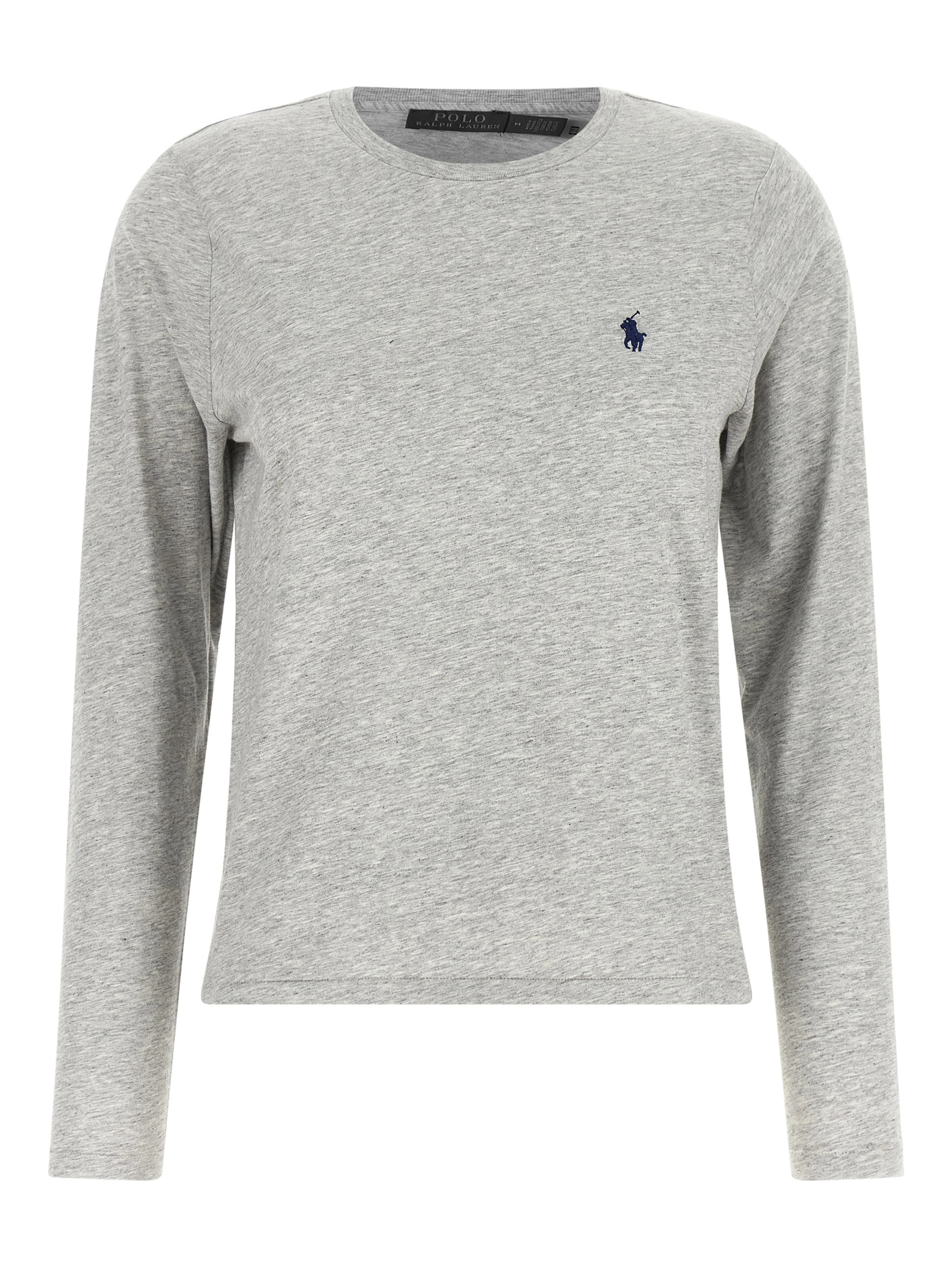Gray Cotton Long Sleeve T-Shirt