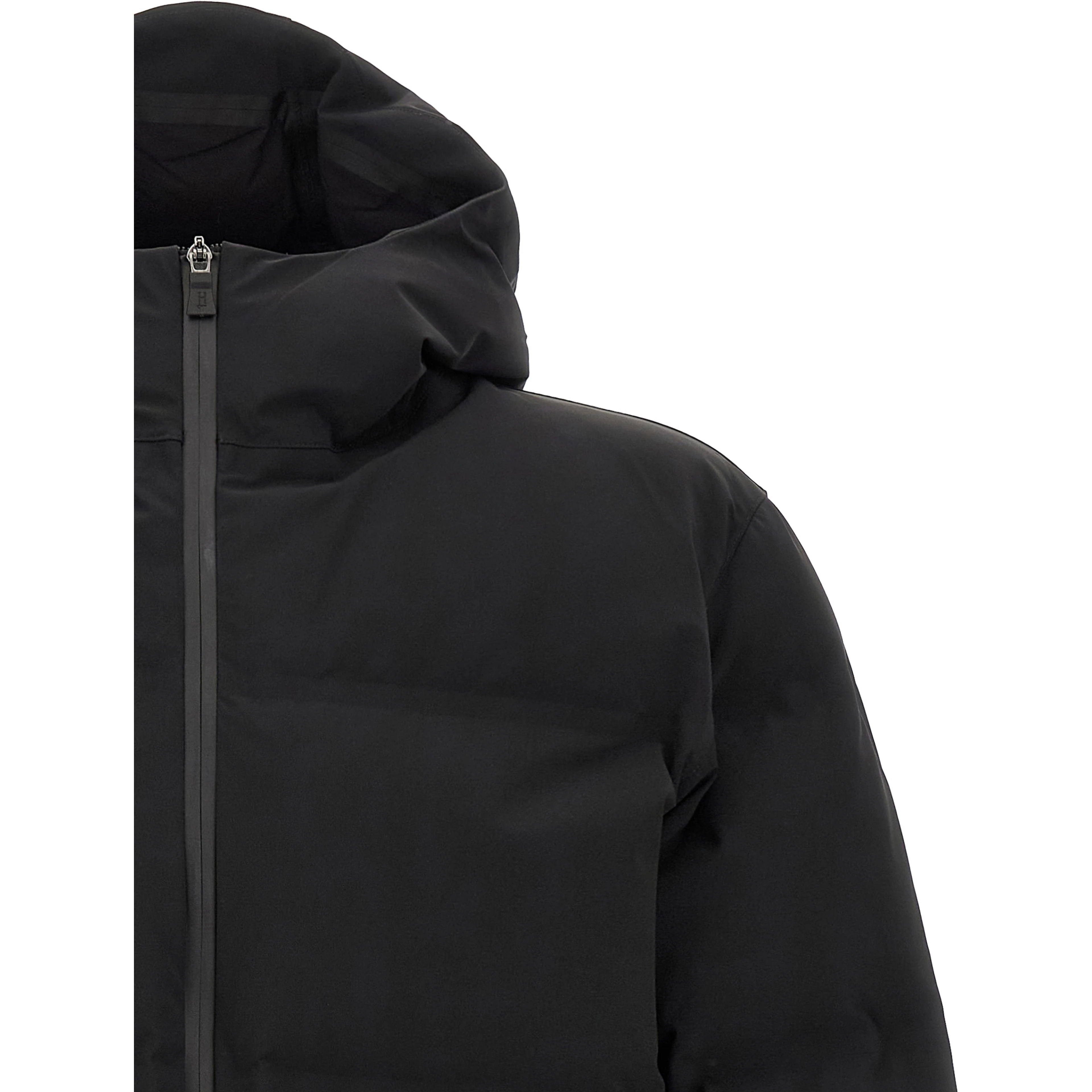 Black Polyamide Full-Length Jacket