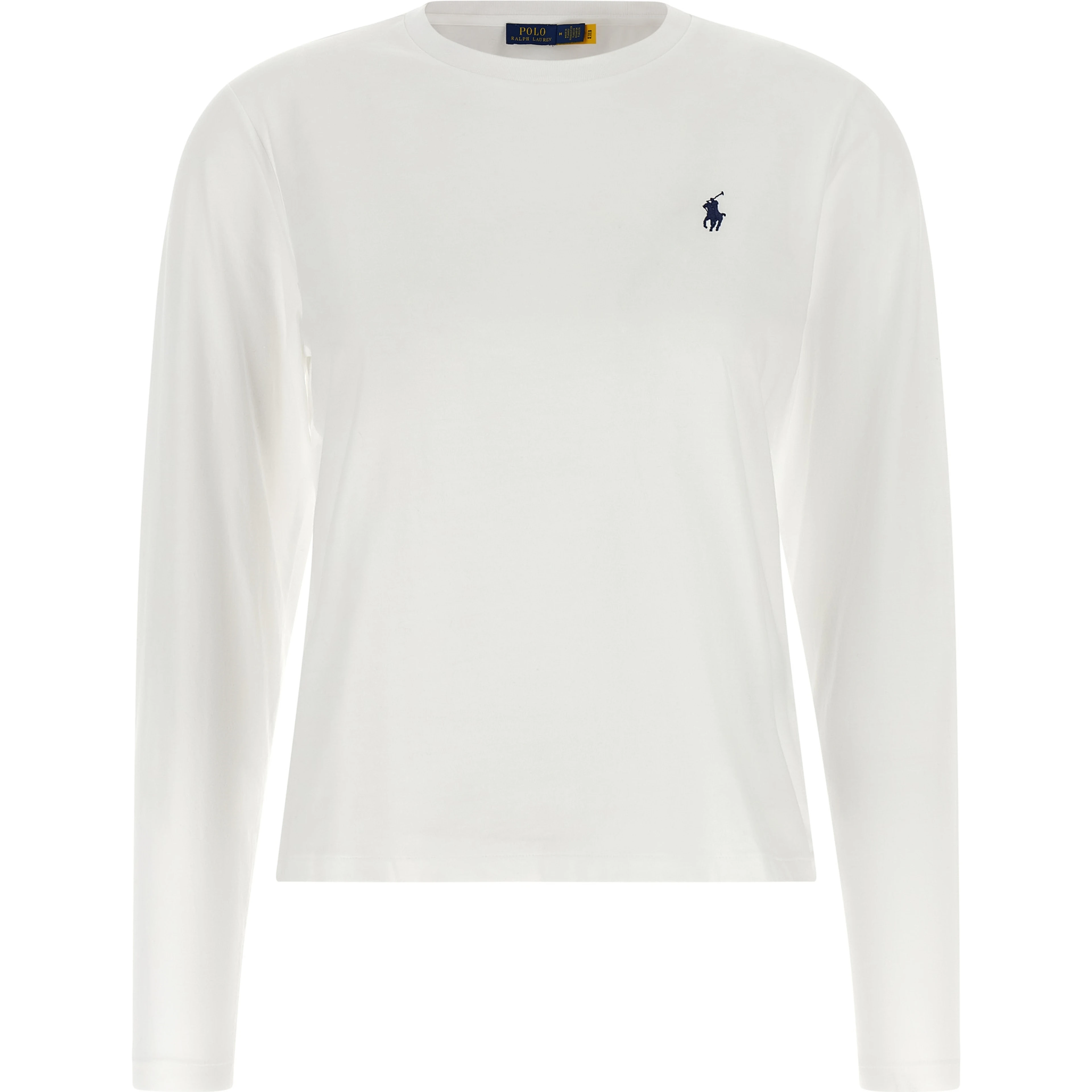 White Cotton Long Sleeve T-Shirt