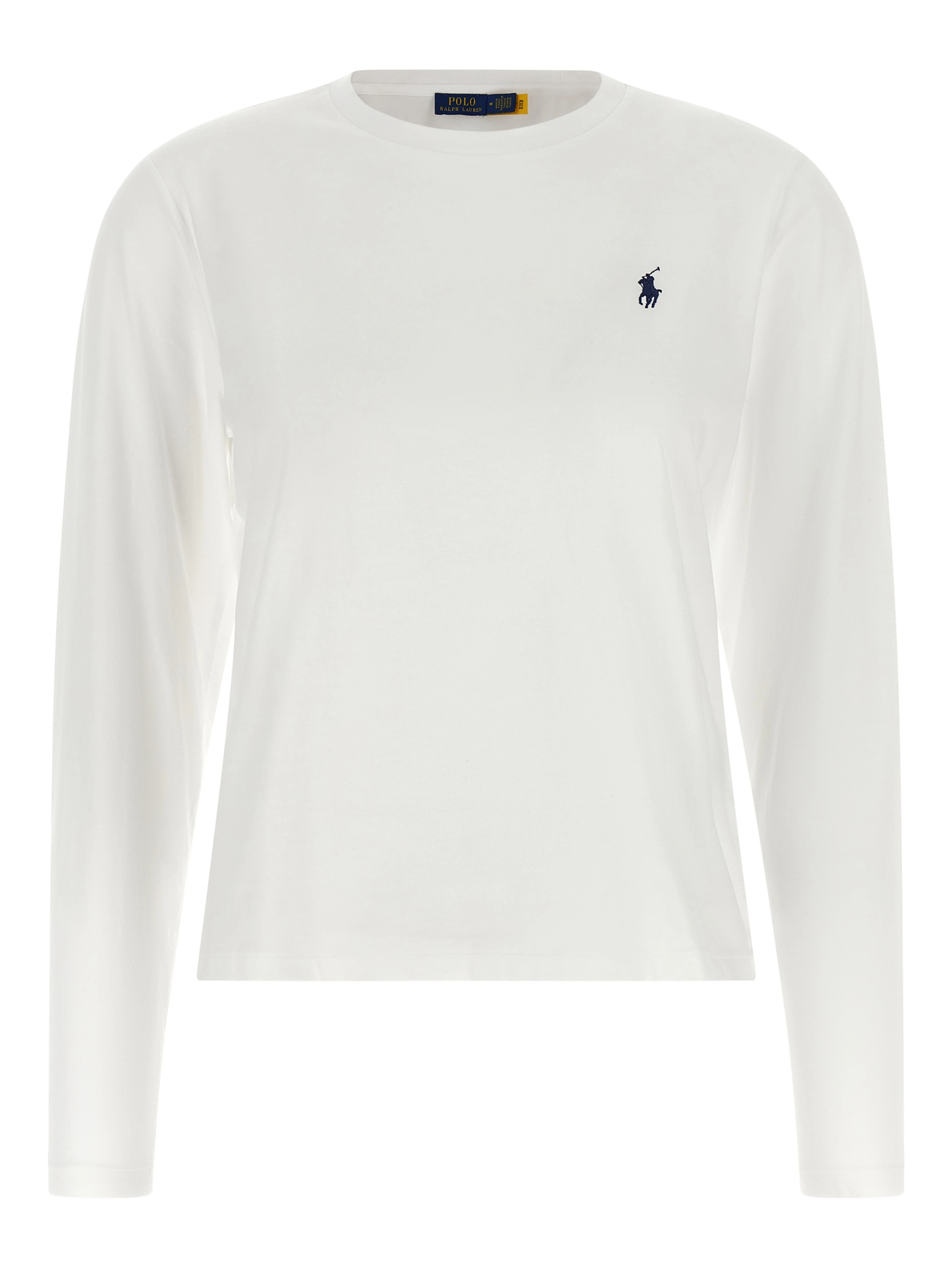 White Cotton Long Sleeve T-Shirt