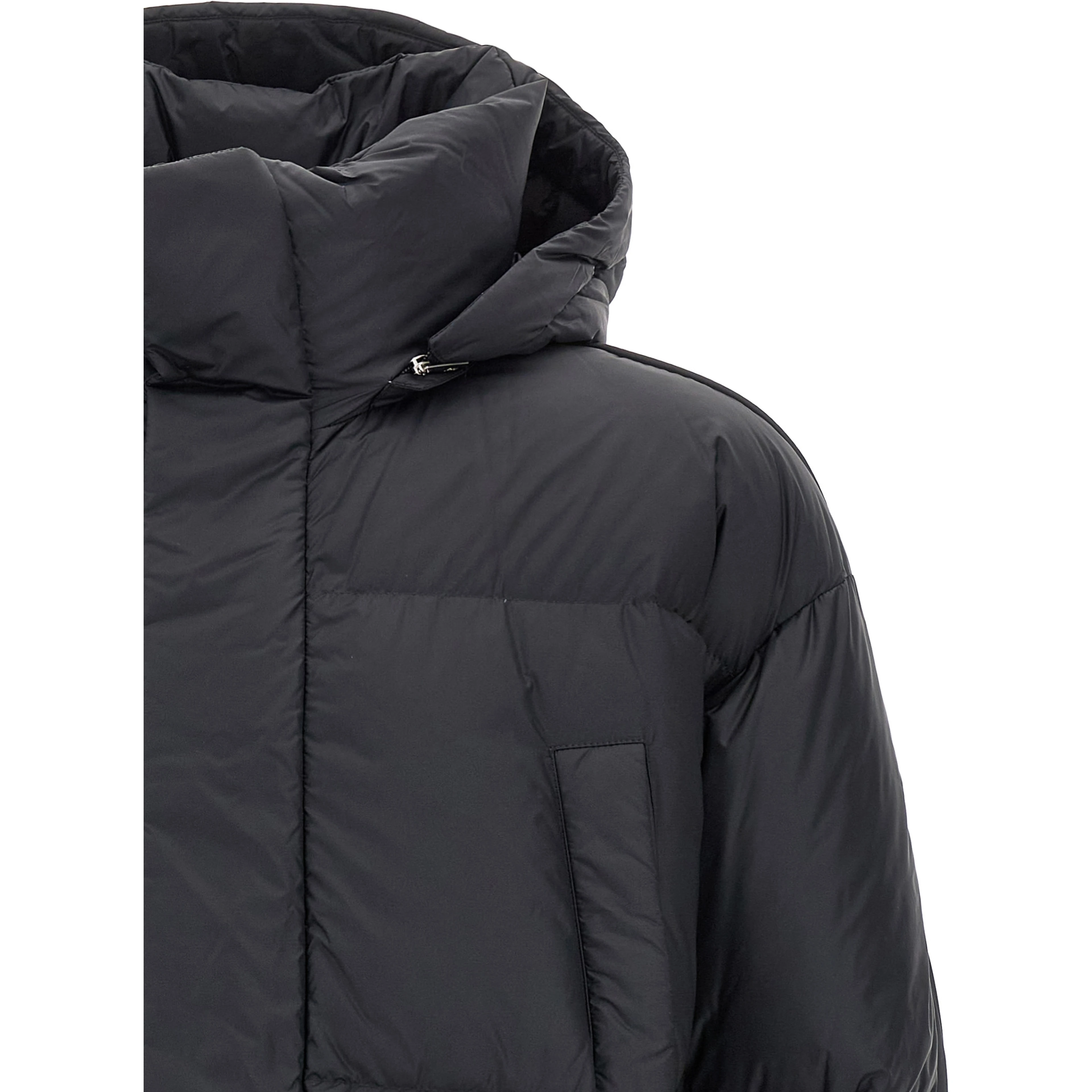 Black Polyamide Full-Length Jacket