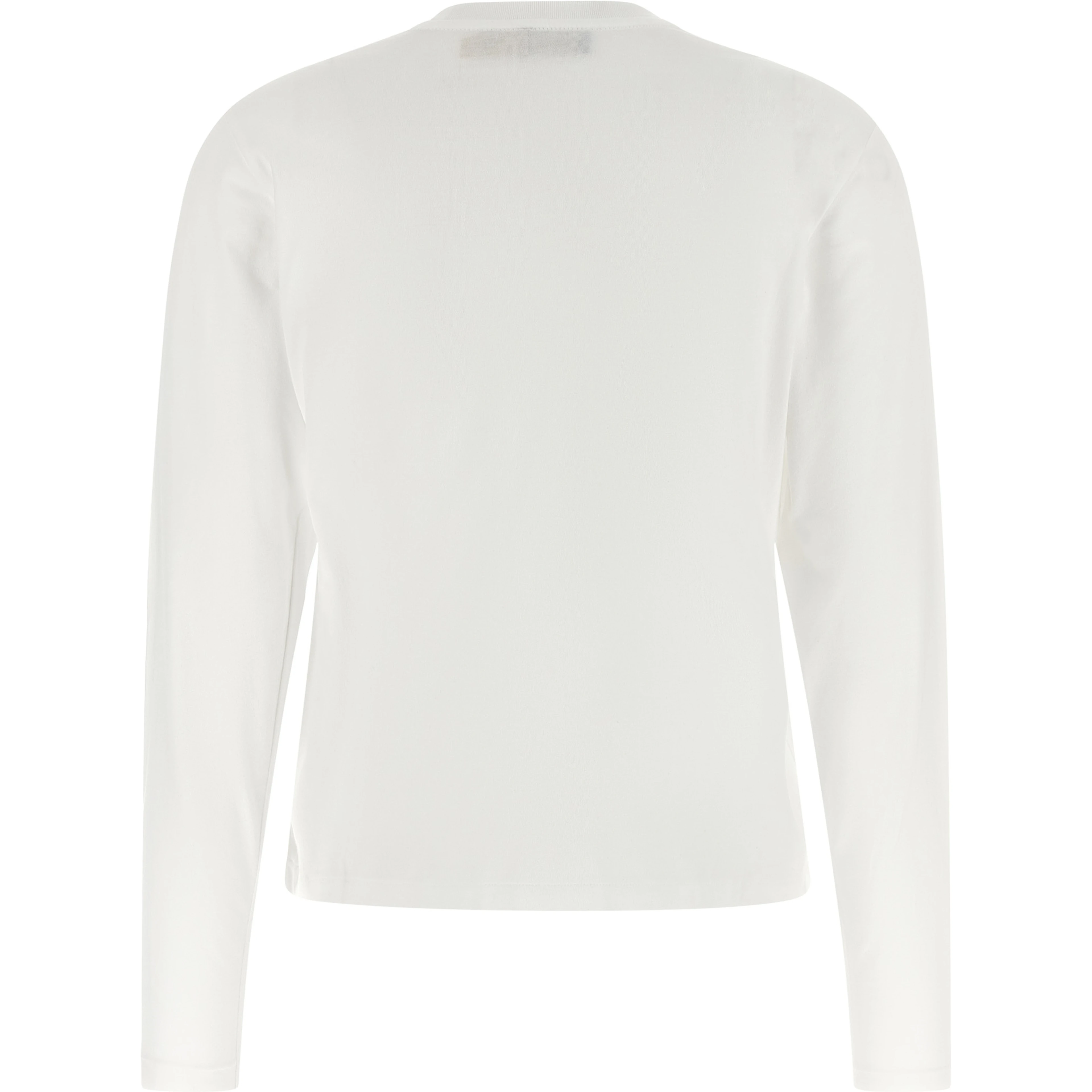 White Cotton Long Sleeve T-Shirt