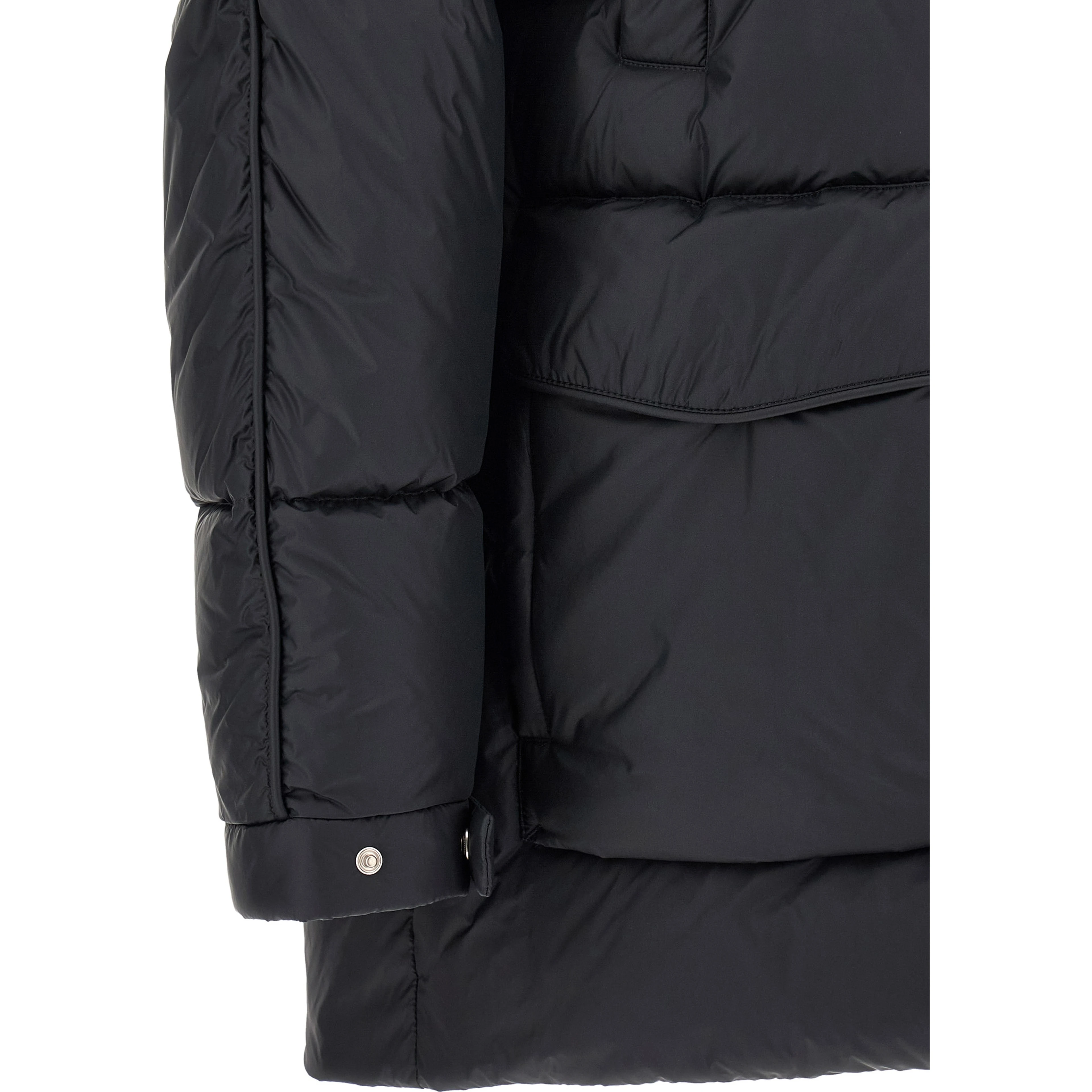Black Polyamide Full-Length Jacket