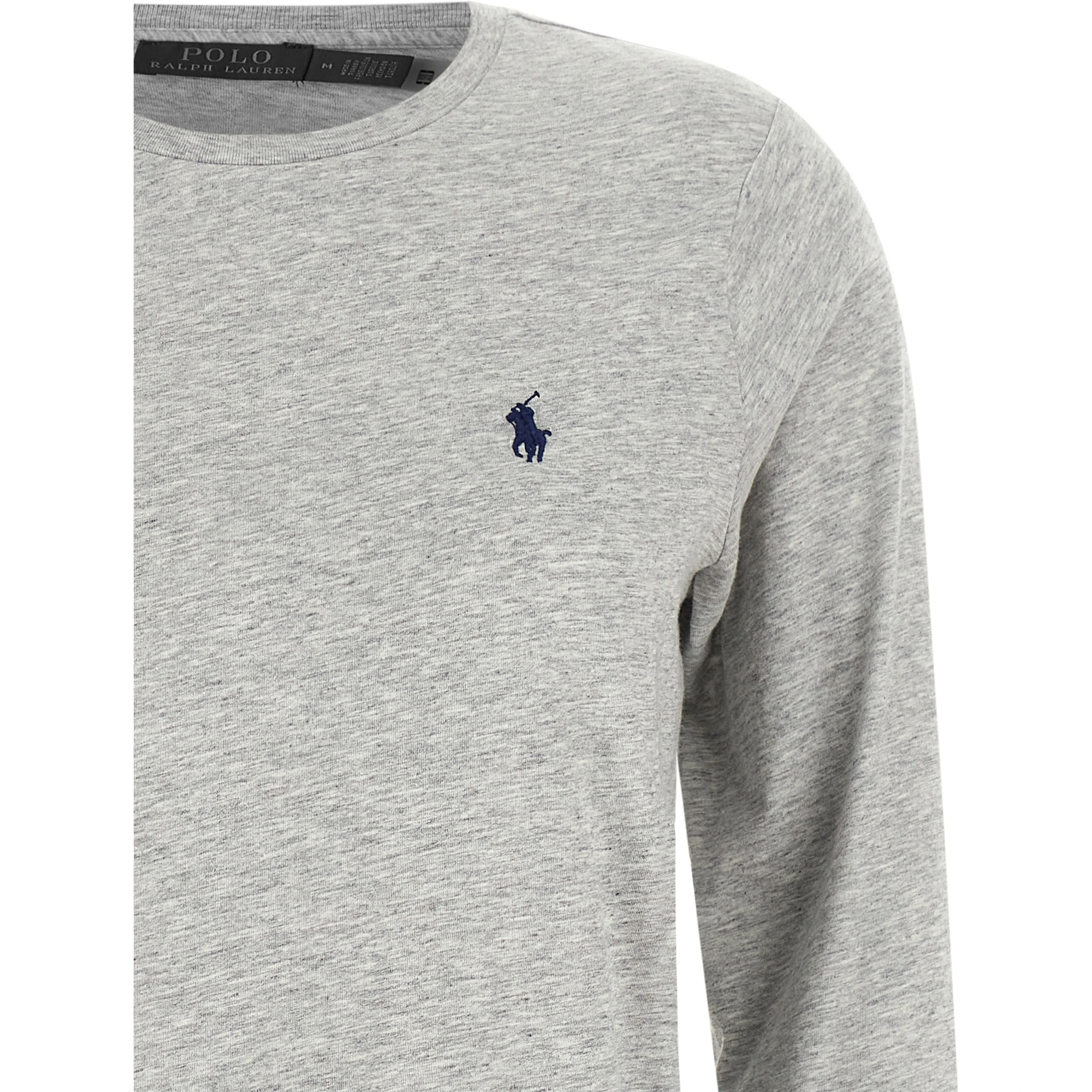 Gray Cotton Long Sleeve T-Shirt