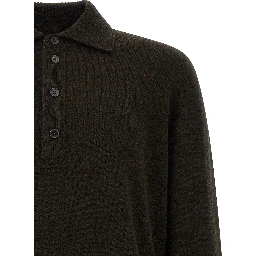 Brown Wool Polo Shirt