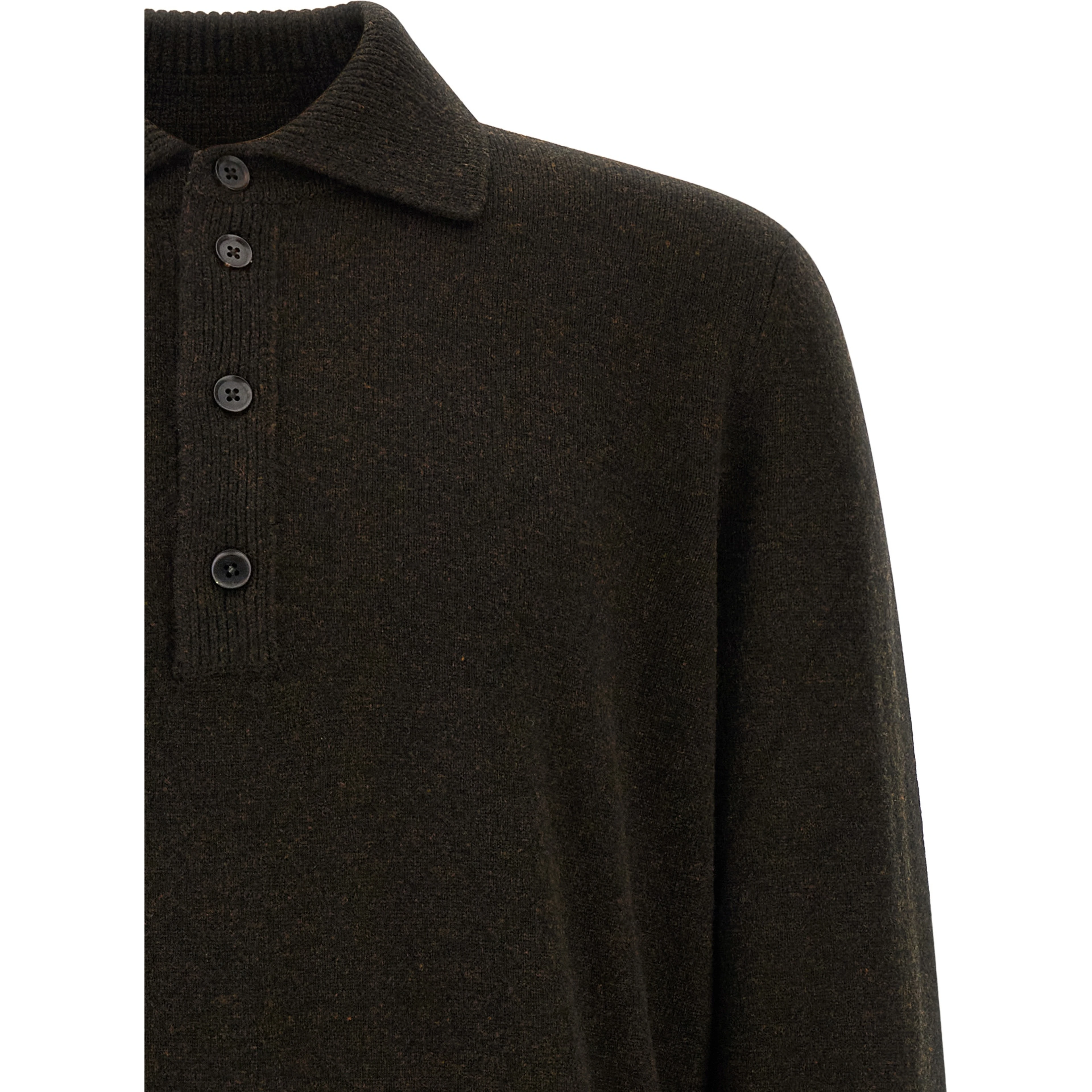 Brown Wool Polo Shirt