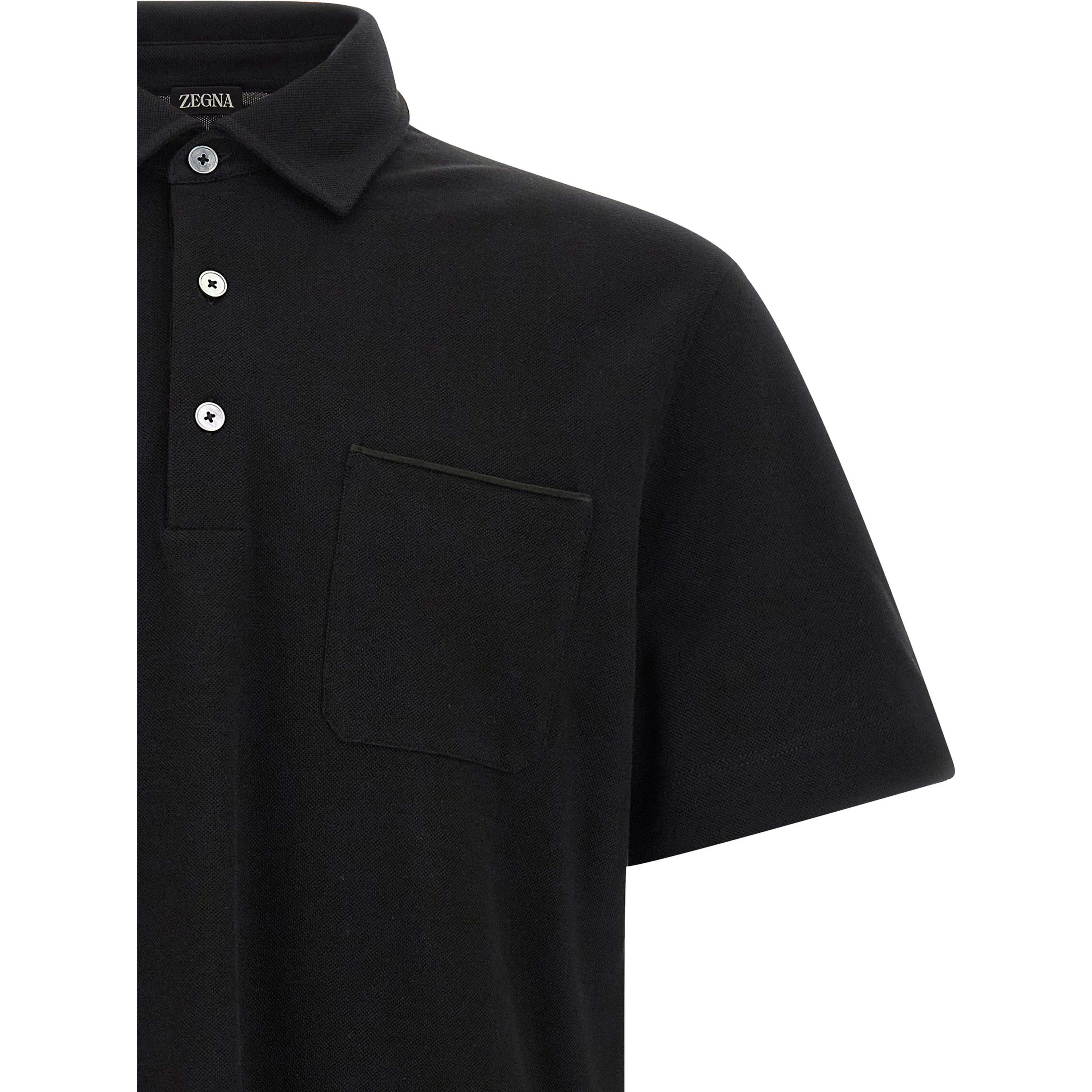 Black Cotton Polo Shirt