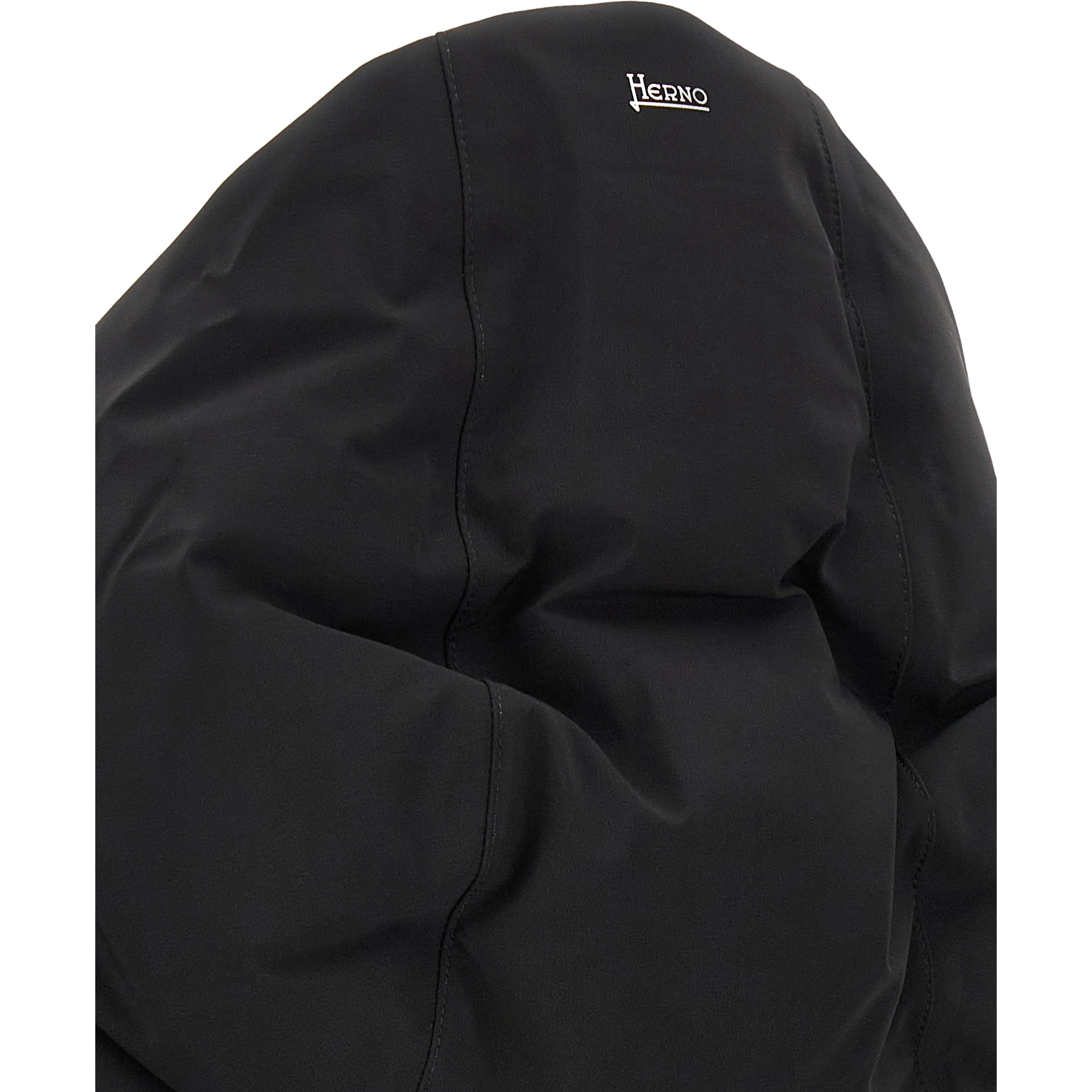 Black Polyamide Full-Length Jacket