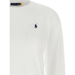 White Cotton Long Sleeve T-Shirt