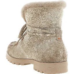Beige Calfskin Ankle Boots