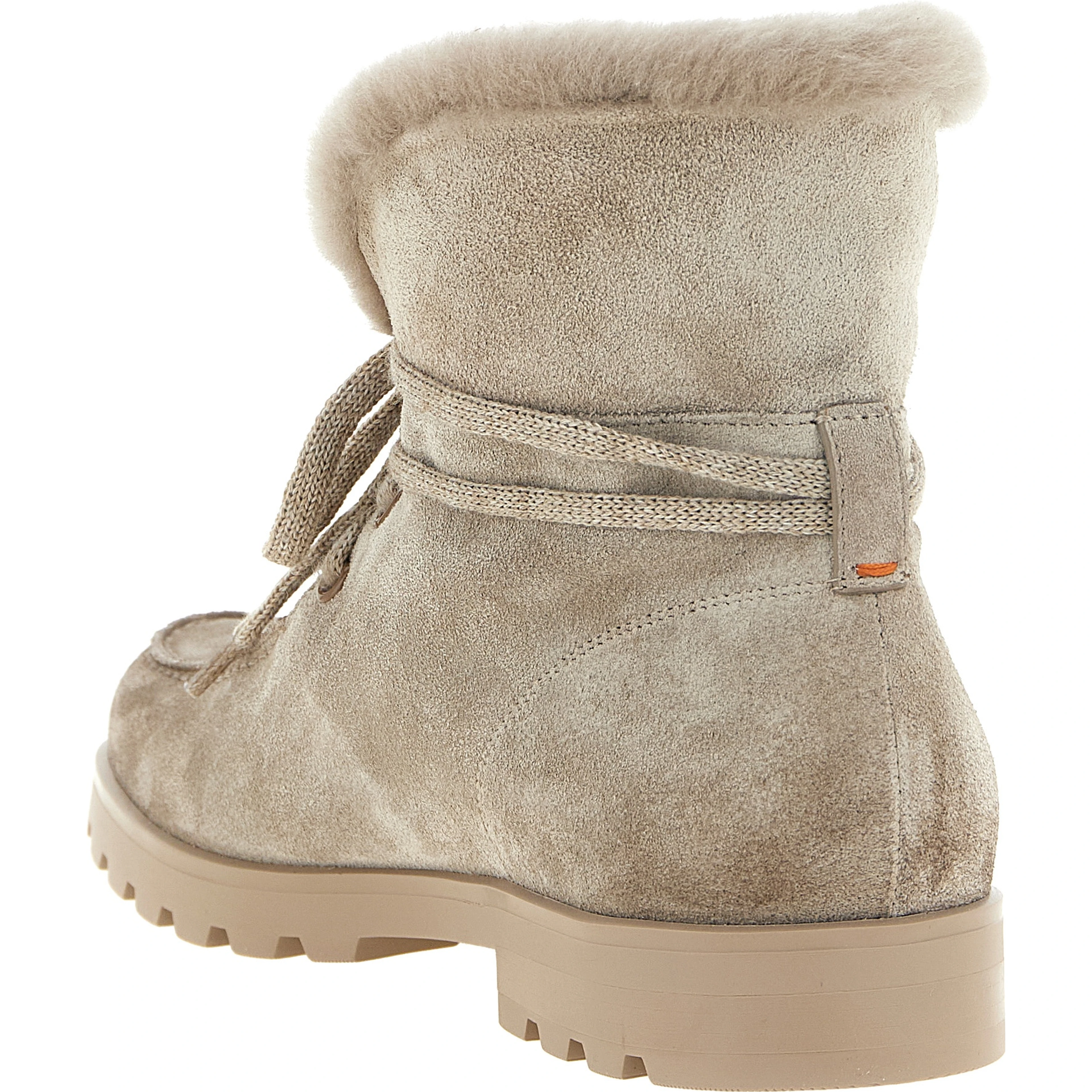Beige Calfskin Ankle Boots