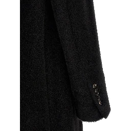 Black Alpaca Leather Coat