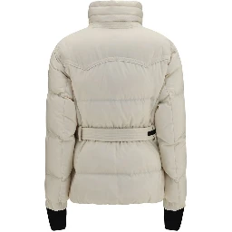 Beige Polyester Full-Length Jacket