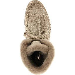 Beige Calfskin Ankle Boots