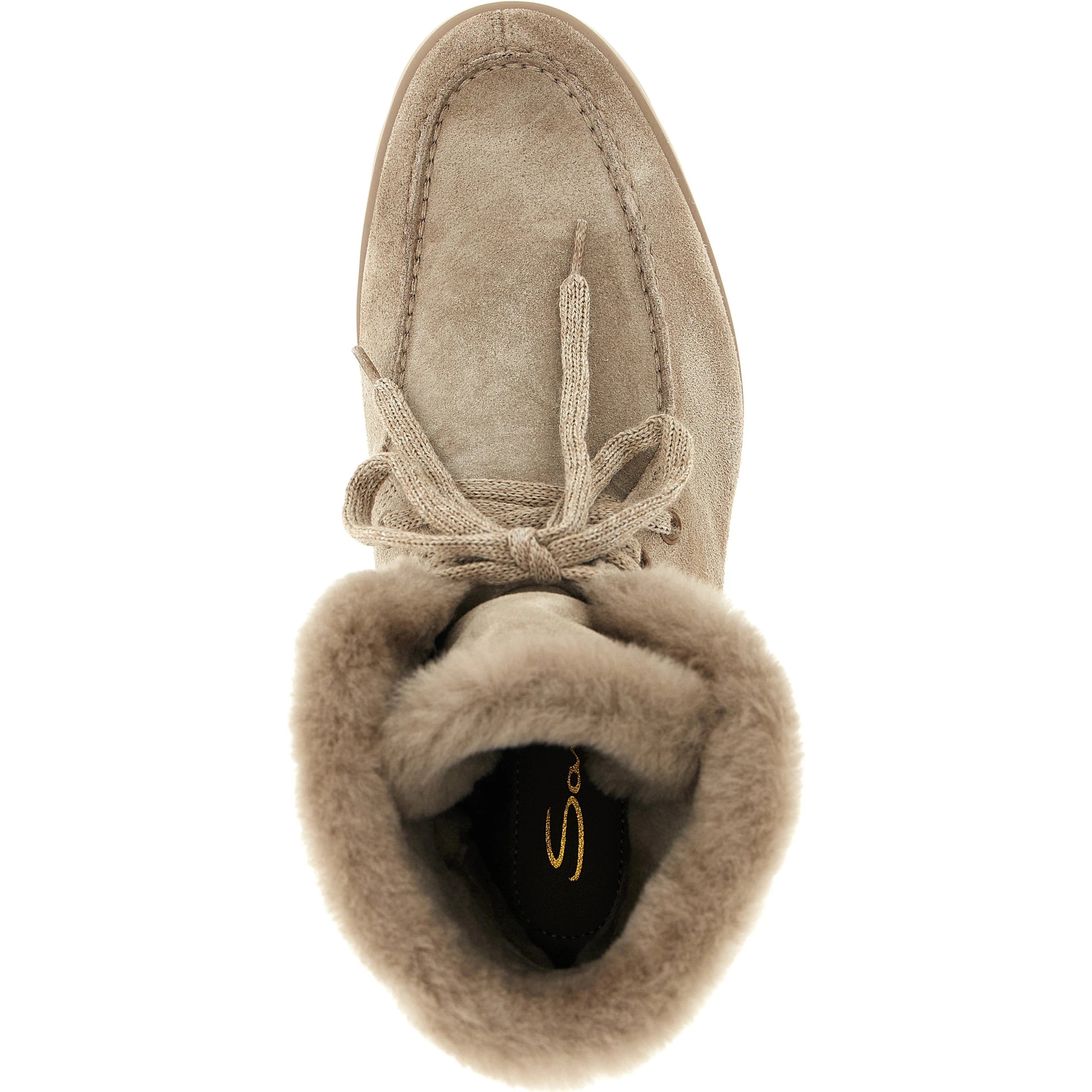 Beige Calfskin Ankle Boots