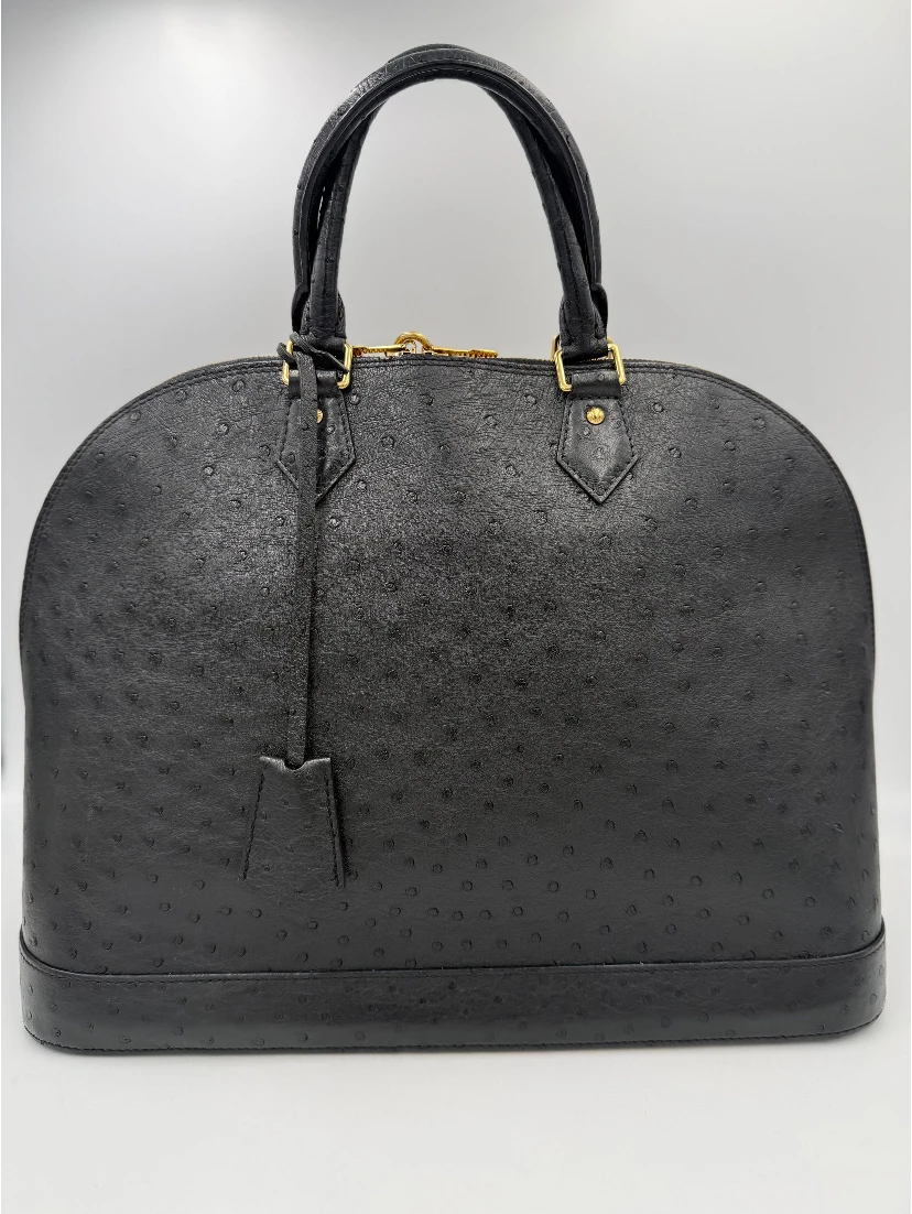 LOUIS VUITTON Alma GM in Ostrich Leather Handbag