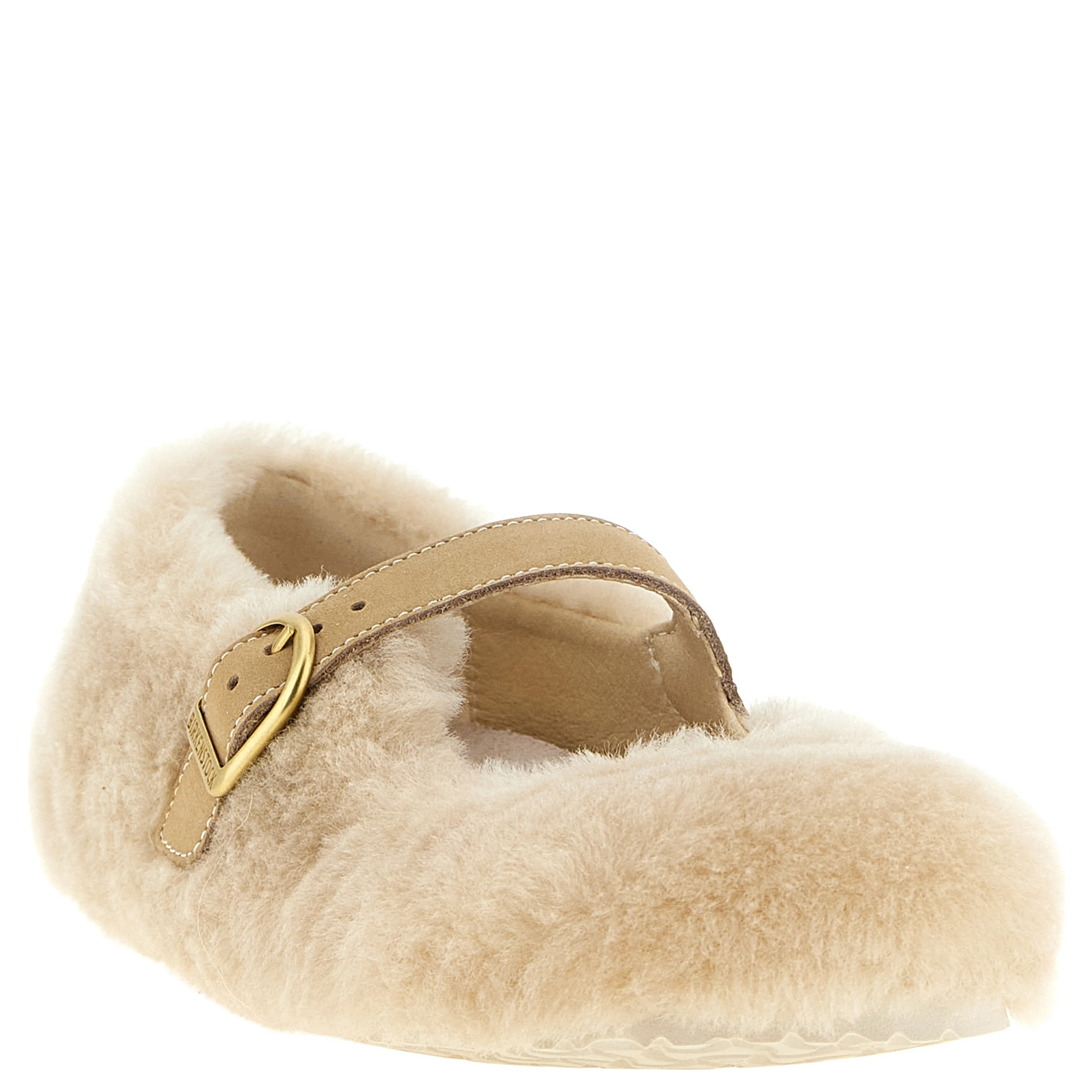 Beige Leather Ballet Flats
