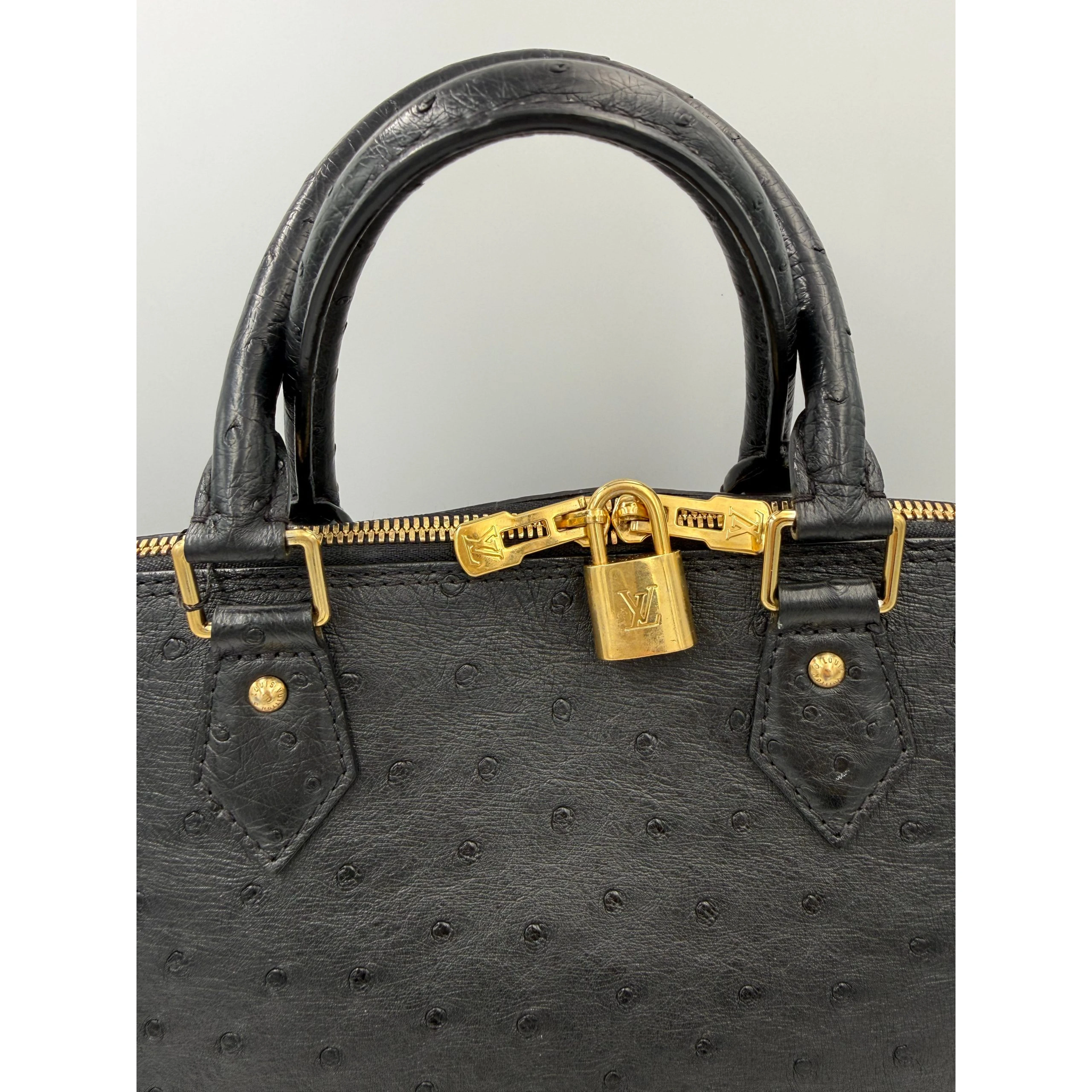 LOUIS VUITTON Alma GM in Ostrich Leather Handbag