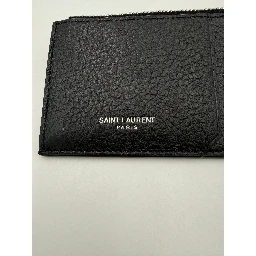 SAINT LAURENT Zip in Deerskin Cardholder