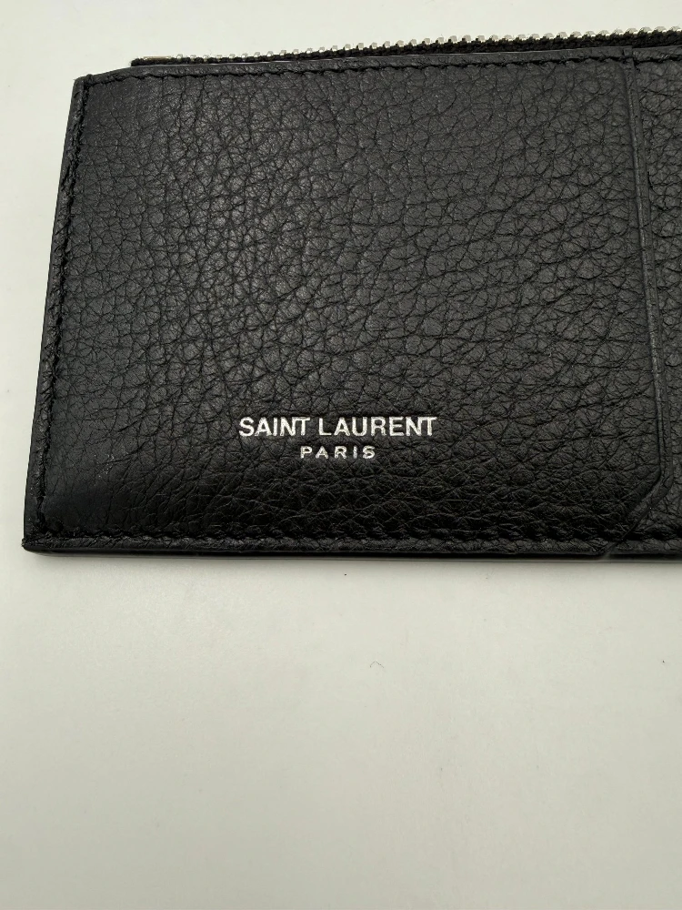 SAINT LAURENT Zip in Deerskin Cardholder alternative