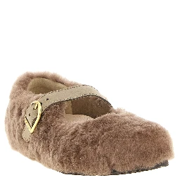 Gray Leather Ballet Flats
