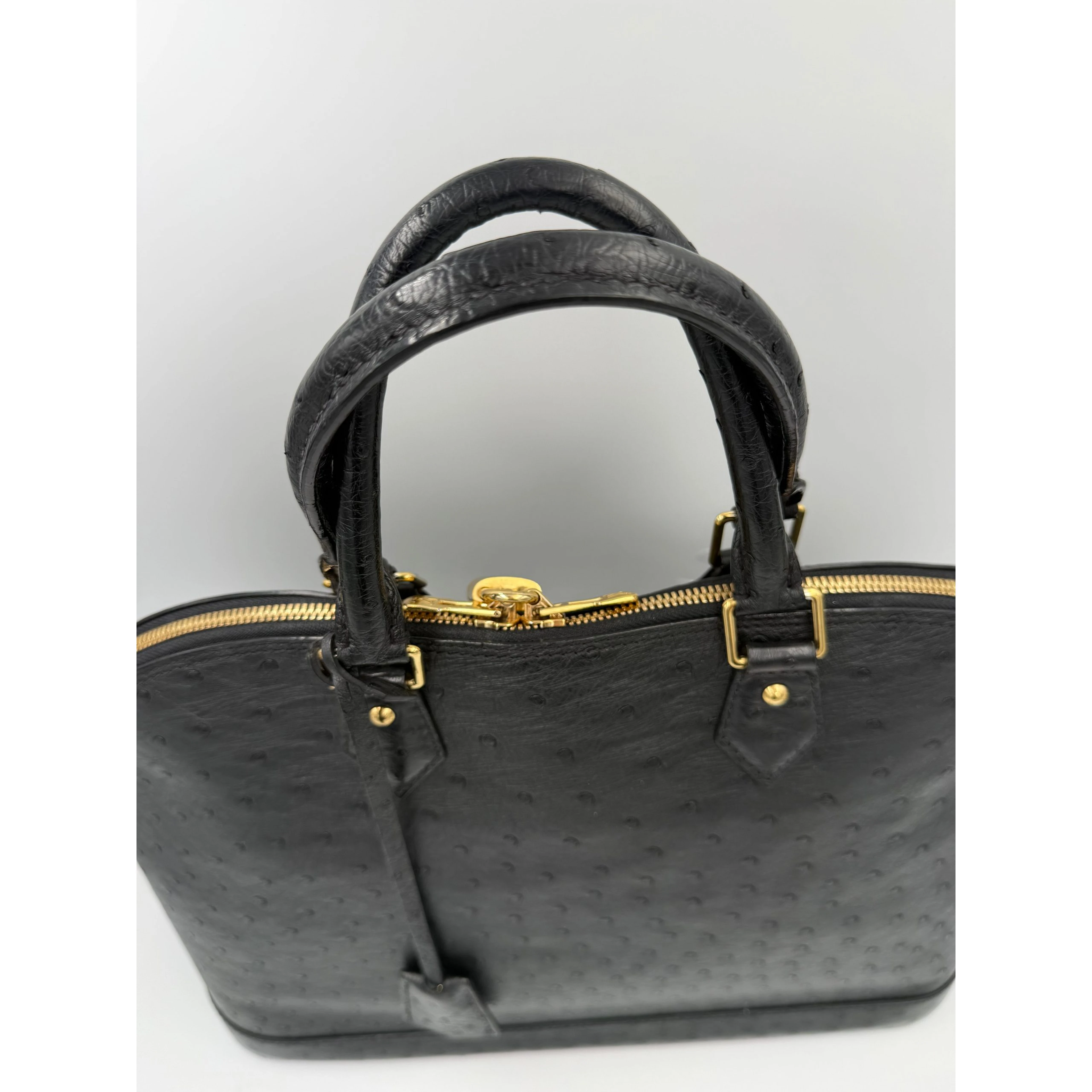 LOUIS VUITTON Alma GM in Ostrich Leather Handbag