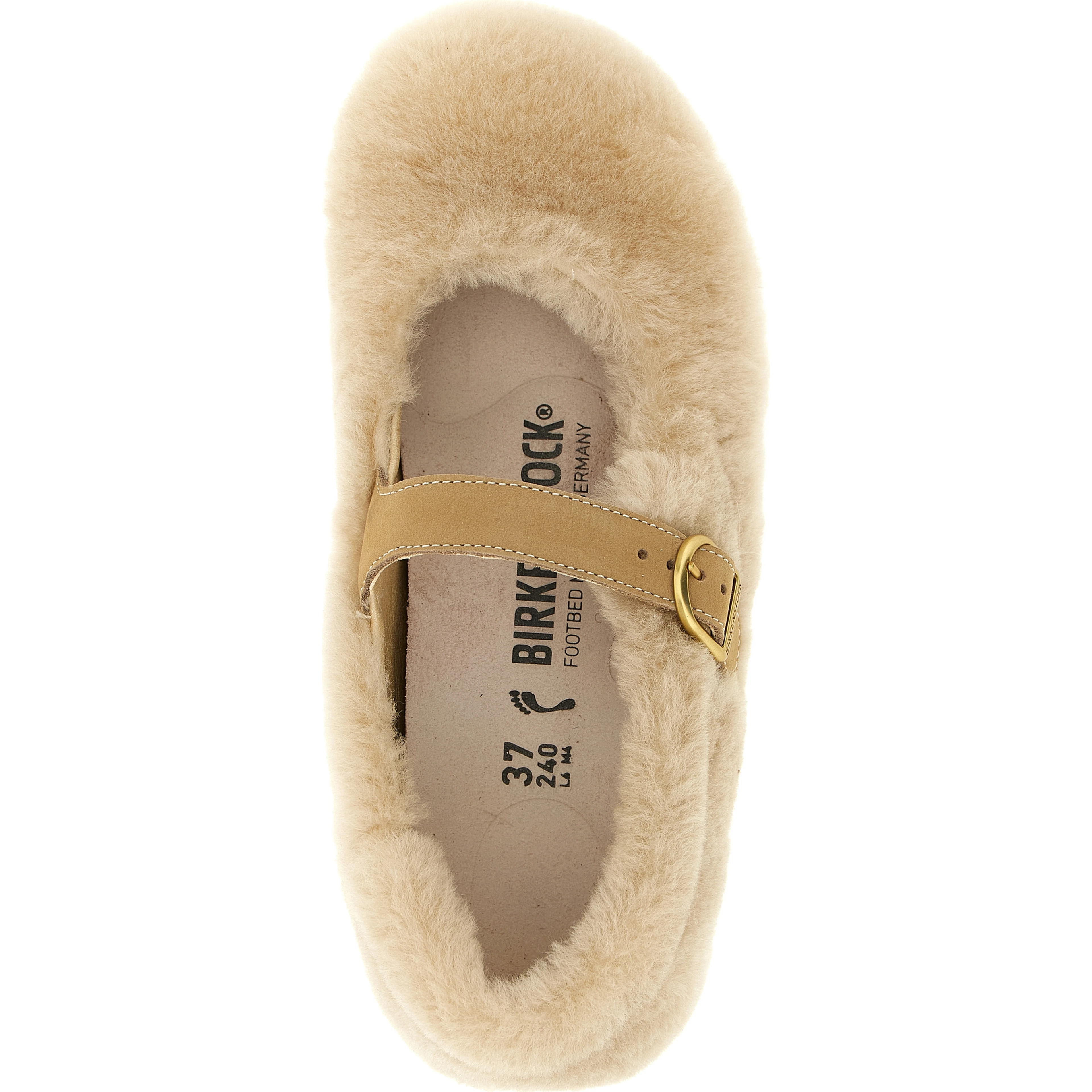 Beige Leather Ballet Flats