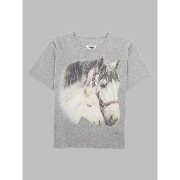 T-Shirt con Stampa Ritratto Cavallo