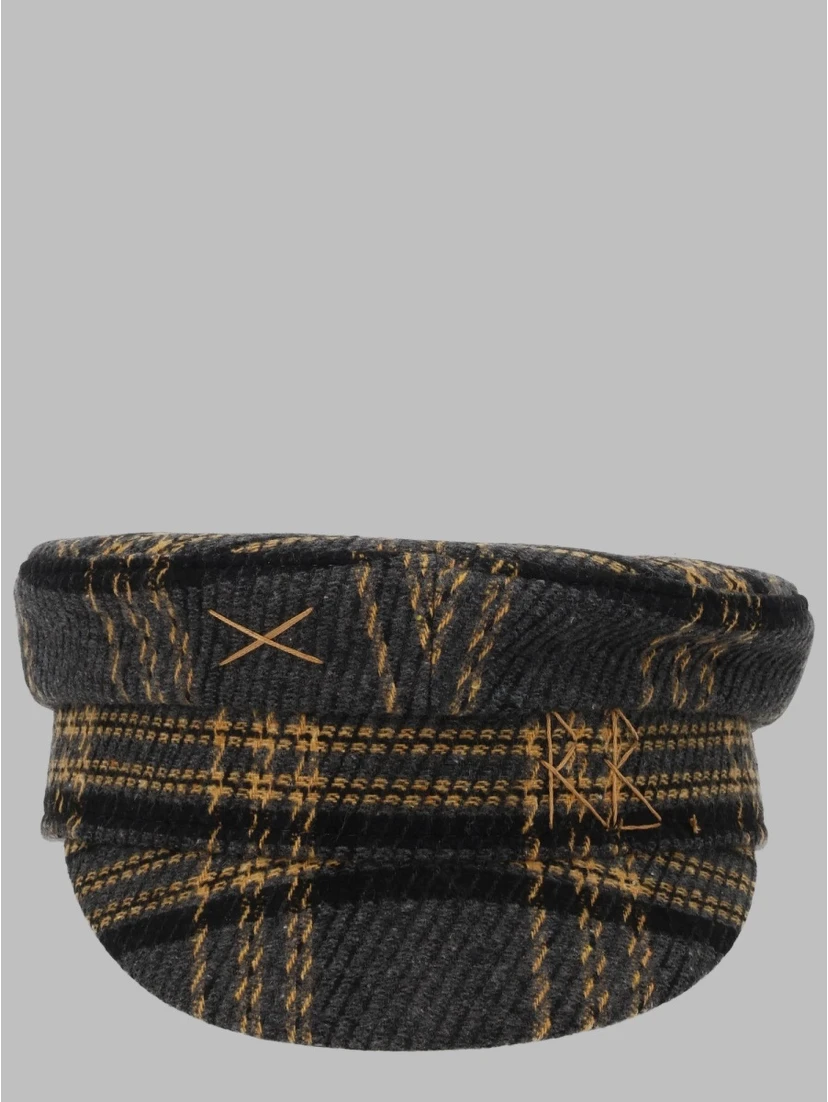 Cappello Baker Boy con Motivo Check