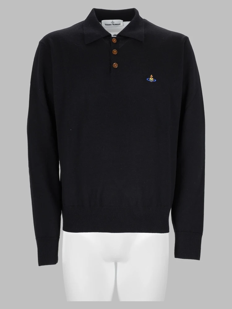 Polo "Mark" In Maglia Di Lana