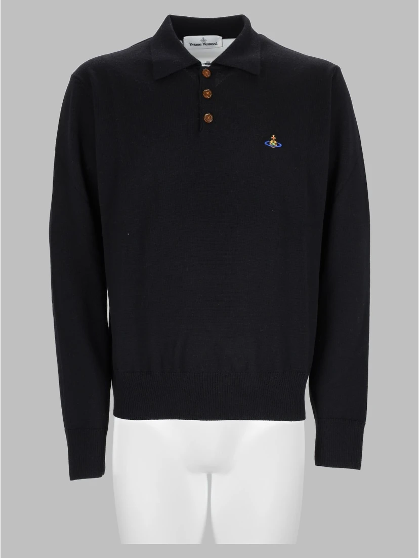Polo "Mark" In Maglia Di Lana