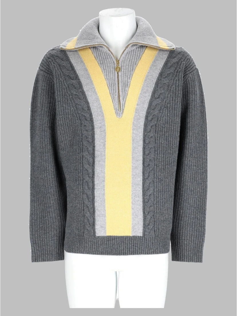 Maglia In Lana e Cashmere Con Zip