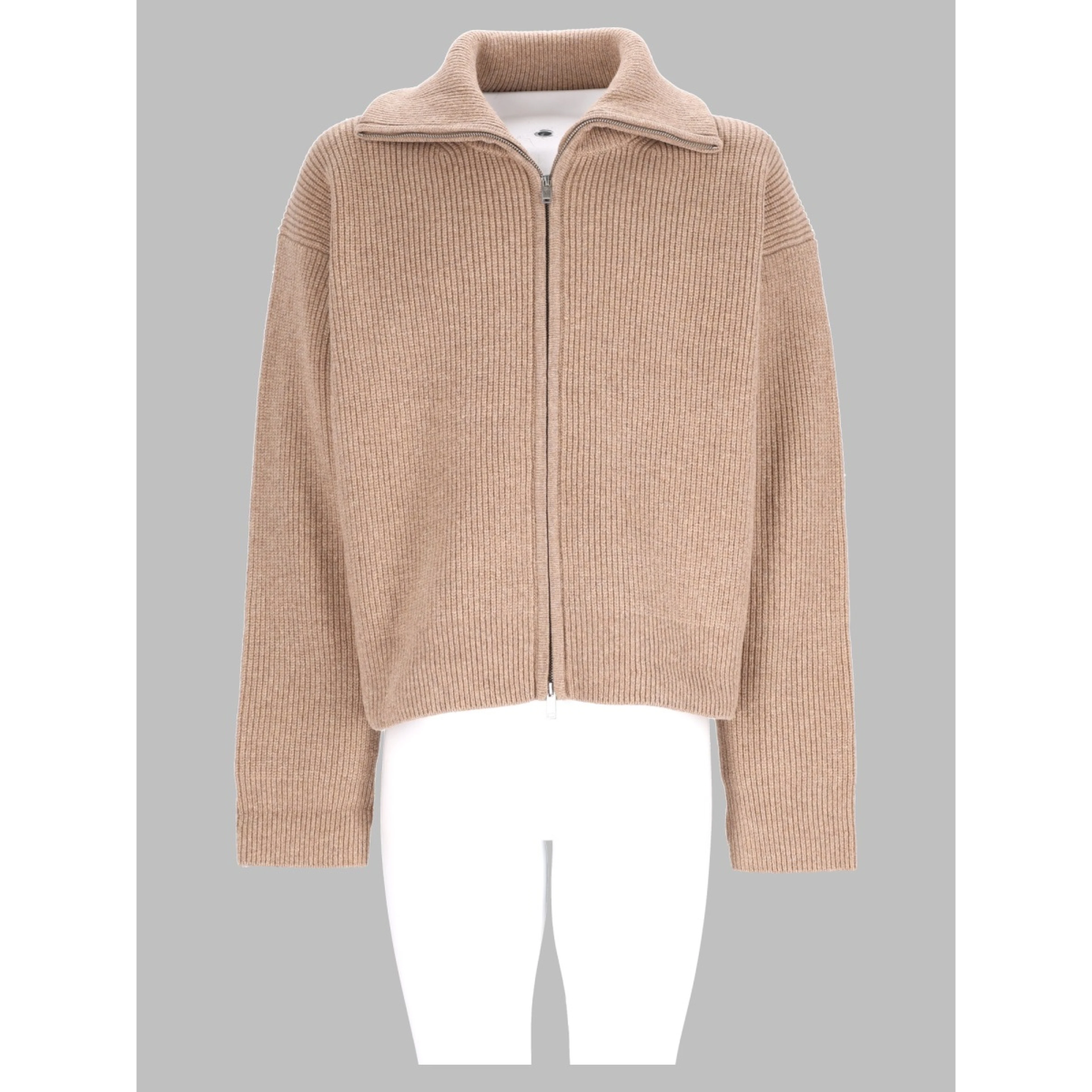 Cardigan In Lana Con Zip