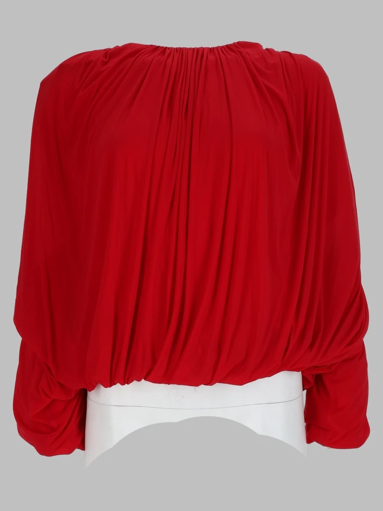 Top Drappeggiato in Cupro
