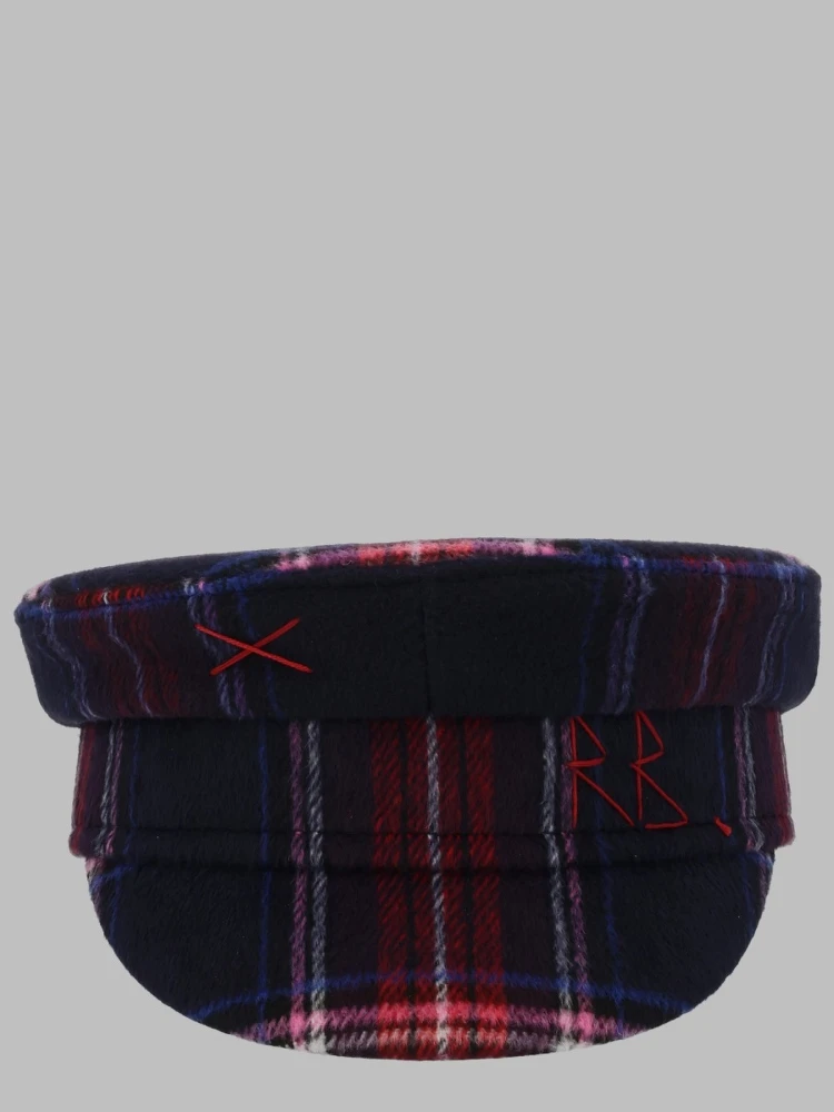 Cappello Baker Boy con Motivo Check