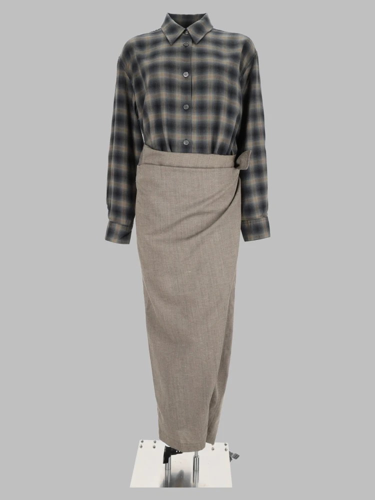 Abito Chemisier con Motivo "Yukon Check"