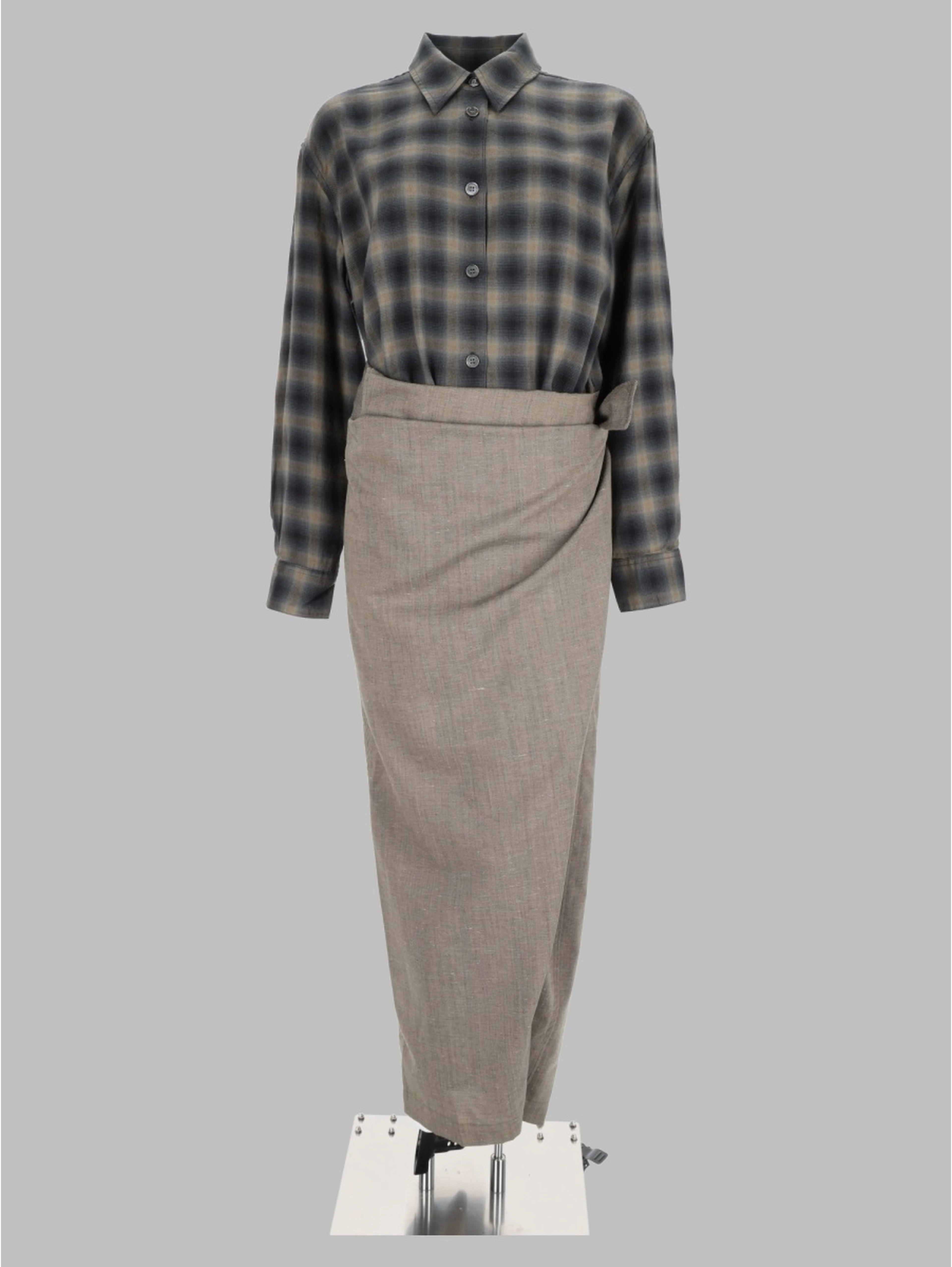 Abito Chemisier con Motivo "Yukon Check"