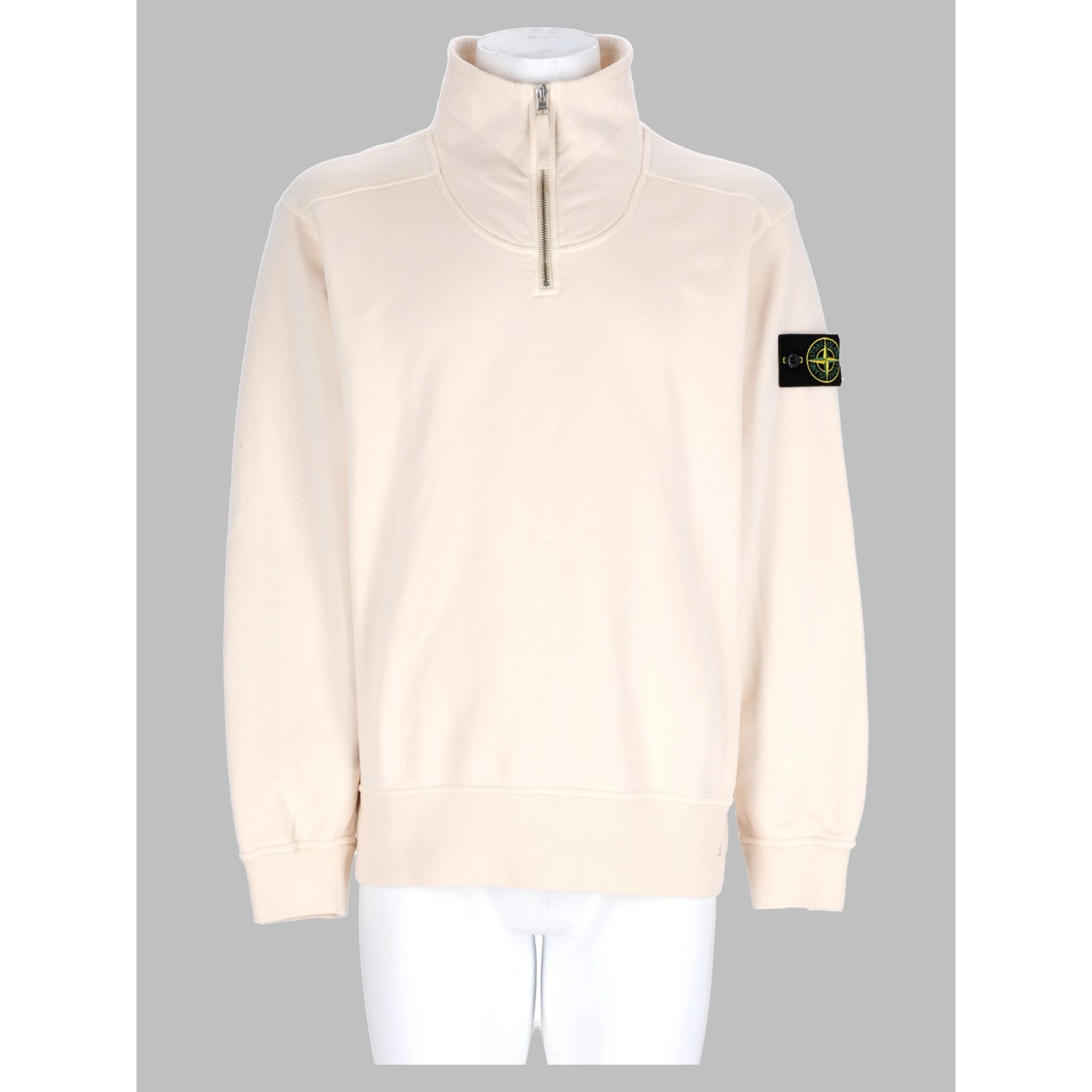 Felpa con Zip Corta e Patch Logo
