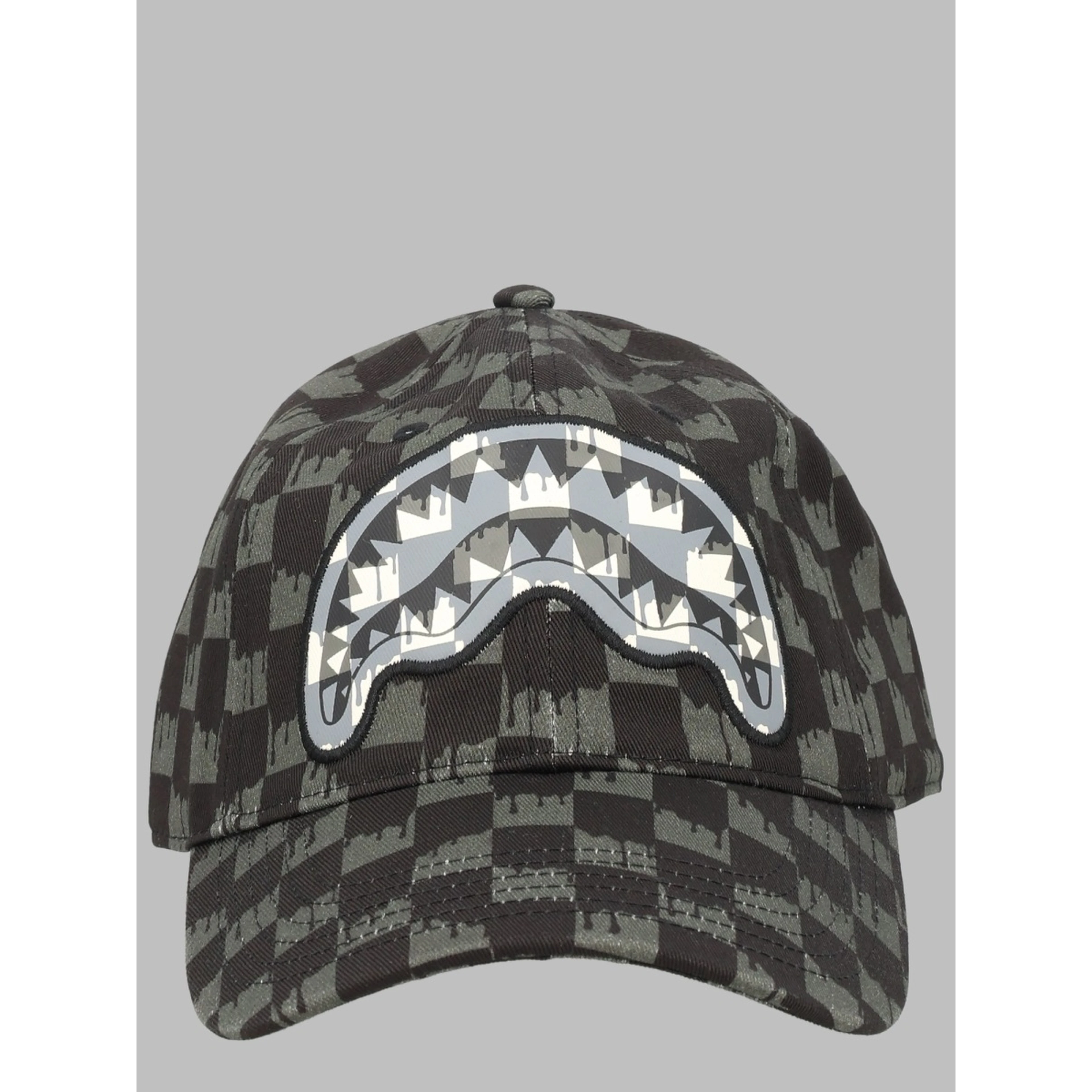 drip check shark cap grey